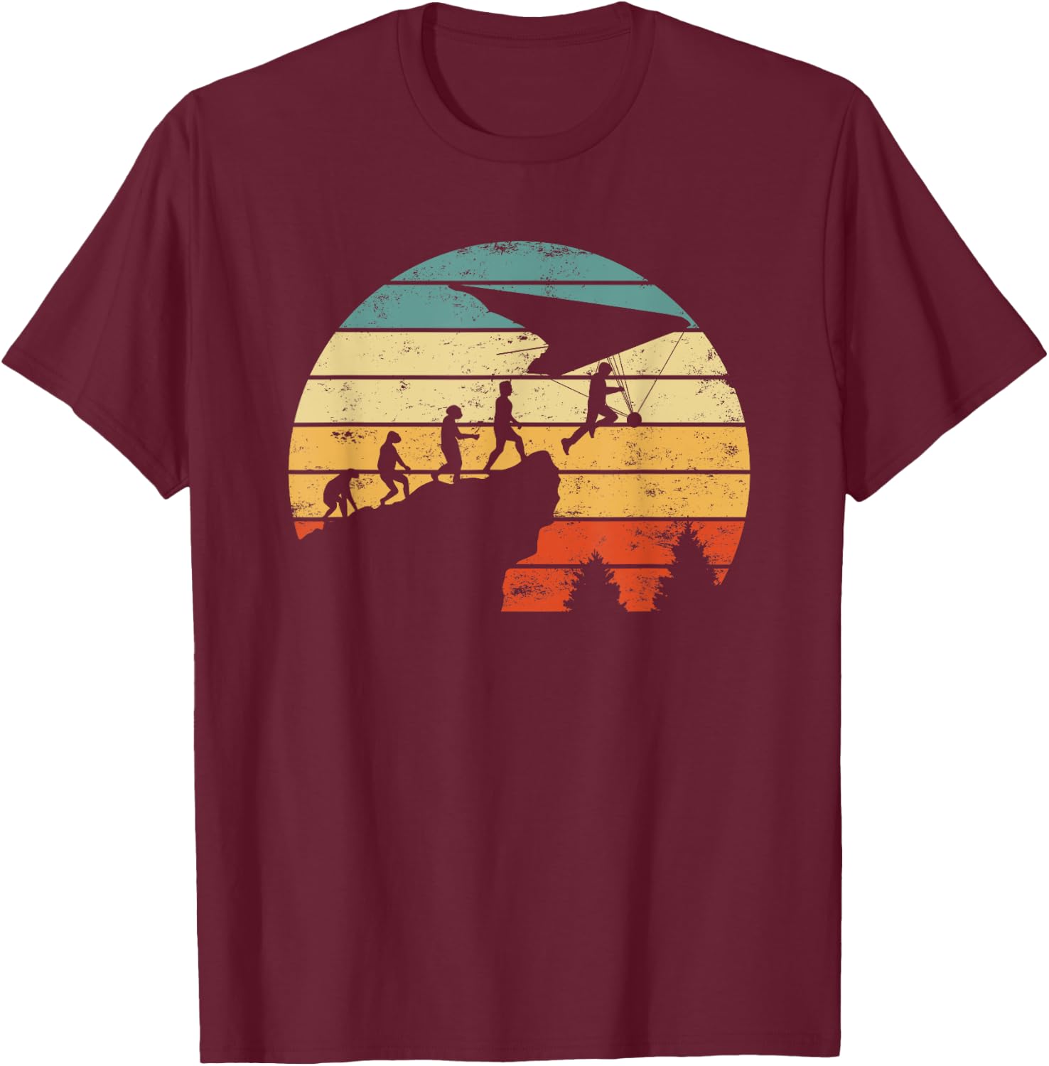 Hang glider motiv evolution hang gliding T-Shirt - T-Shirt | Maroon