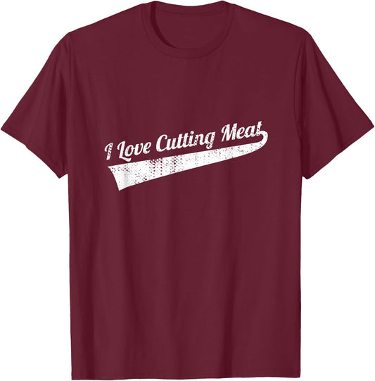 Cutting Meat Butcher T-Shirt - T-Shirt | Maroon