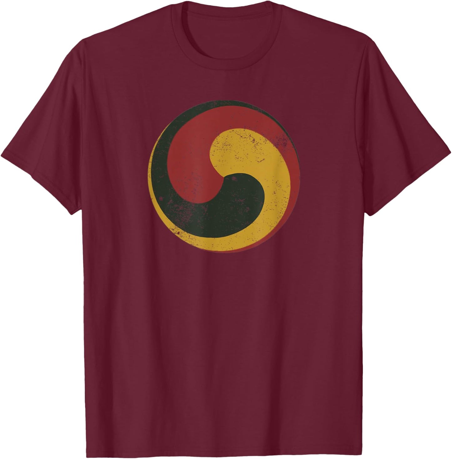 Tibetan Bon Buddhist Gankyil Symbol T-Shirt - T-Shirt | Maroon