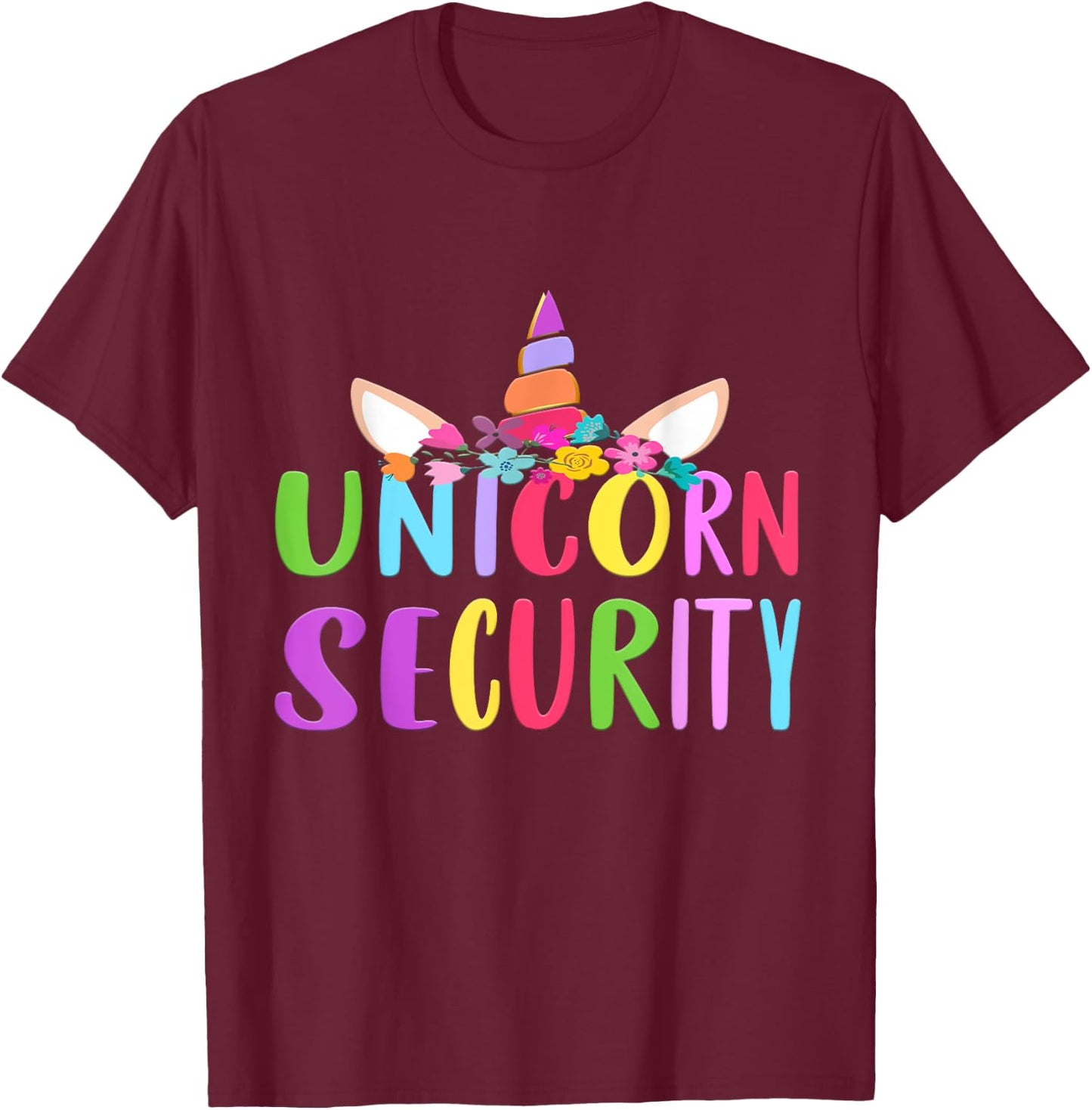 Unicorn Security Adult Unicorn Halloween Costume 2021 T-Shirt - T-Shirt | Maroon