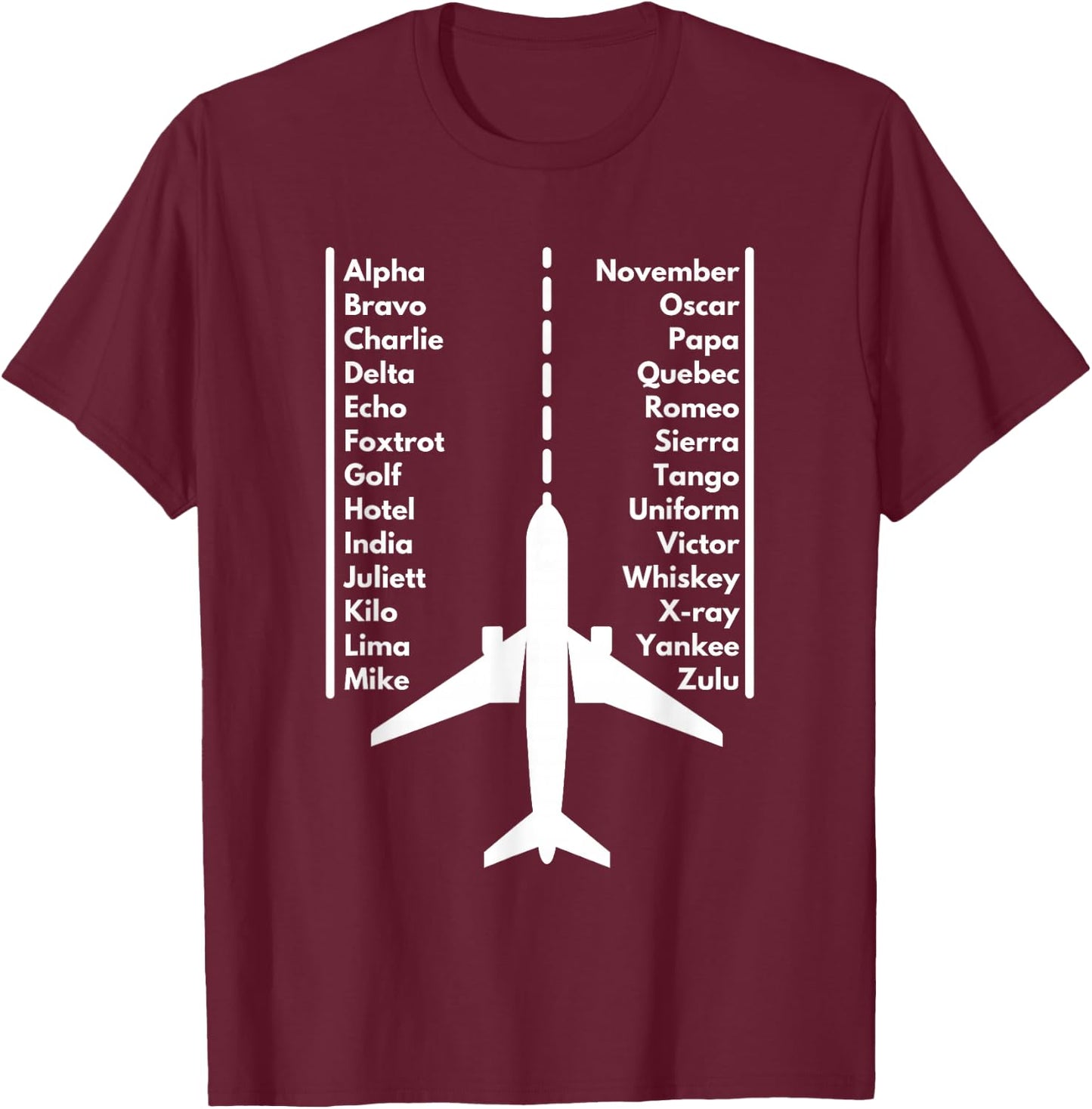 Phonetica Alphabet - Funny Pilot & Aviation Airplane Gift Small T-Shirt - T-Shirt | Maroon
