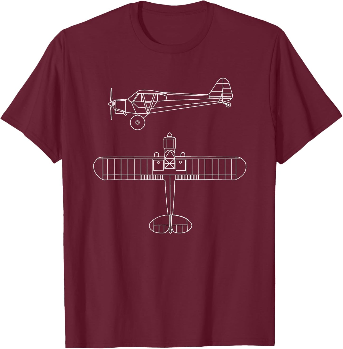 Taildragger Airplane Kid Airplane Shirt T-Shirt - T-Shirt | Maroon