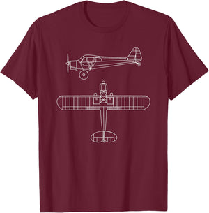 Taildragger Airplane Kid Airplane Shirt T-Shirt - T-Shirt | Maroon