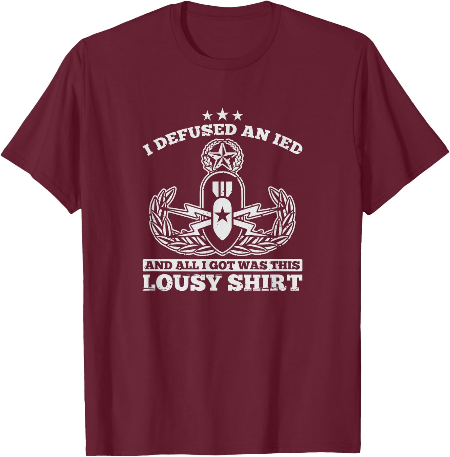 EOD Explosive Ordnance Disposal Master Badge T-Shirt - T-Shirt | Maroon