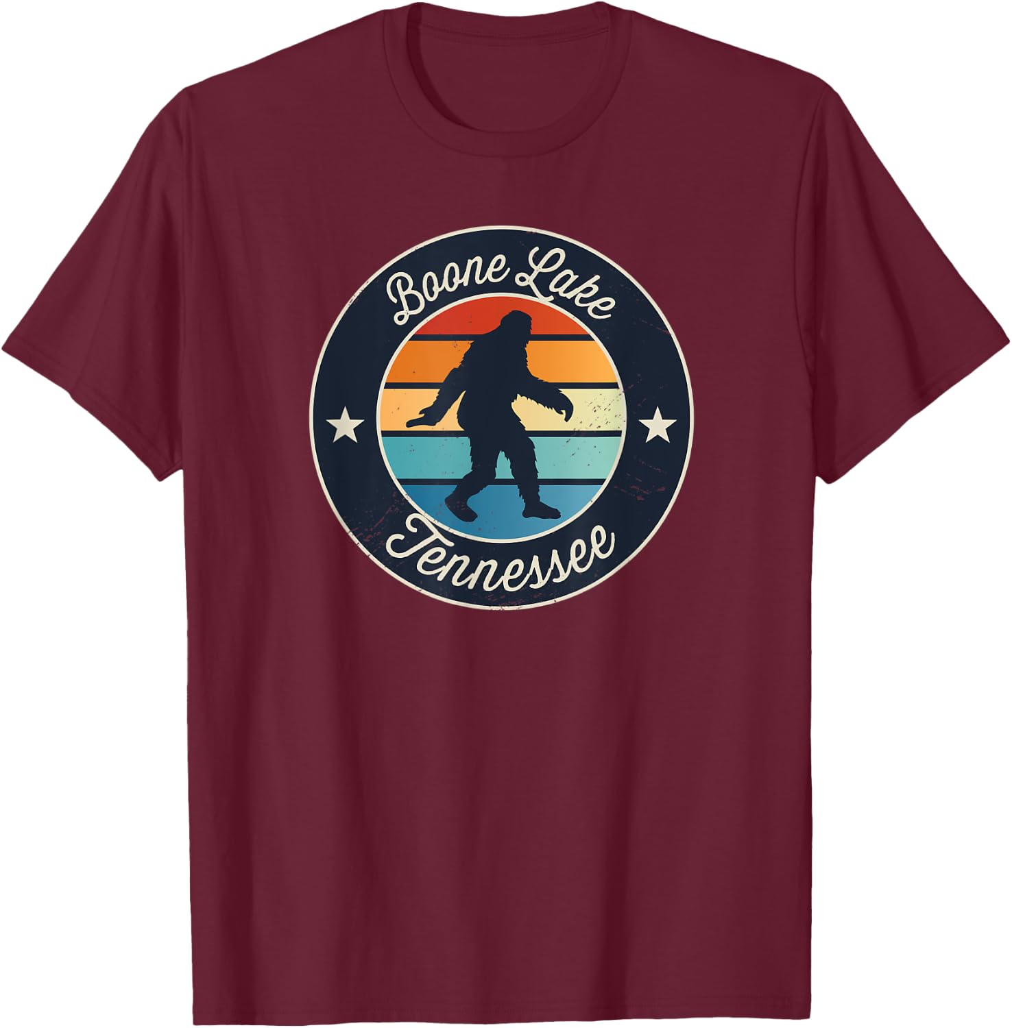 Boone Lake Tennessee Sasquatch Souvenir T-Shirt - T-Shirt | Maroon