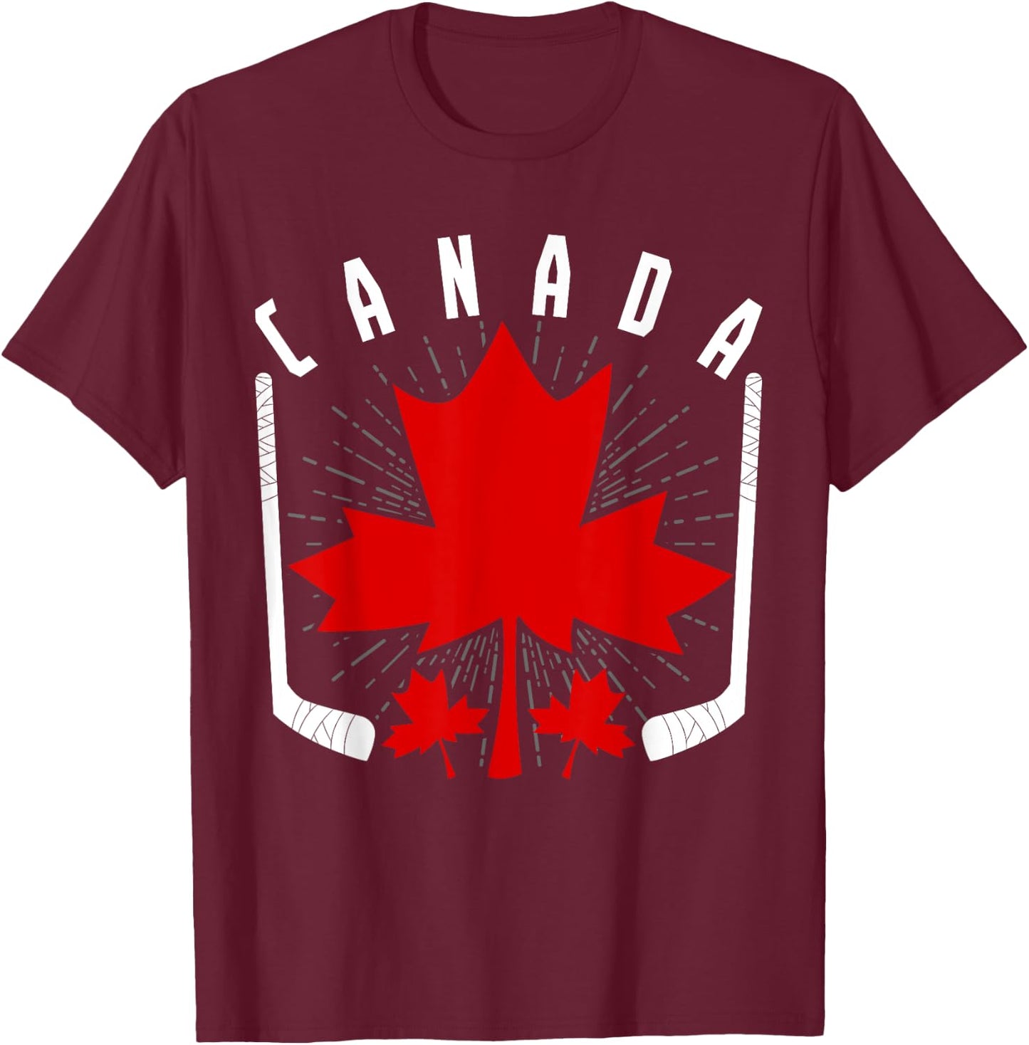 Ice Hockey Canadian Pride Maple Leaf Country Canada T-Shirt - T-Shirt | Maroon
