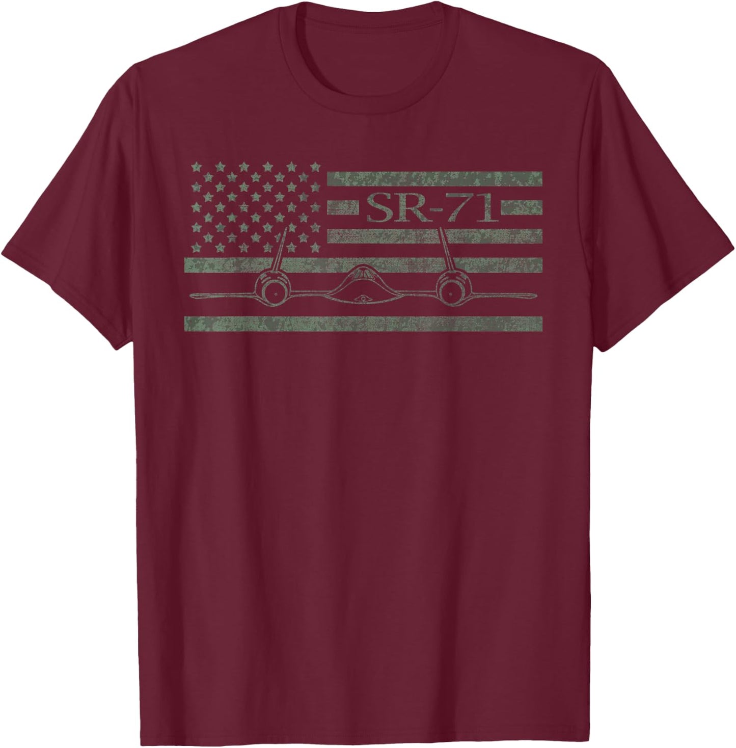 SR-71 Jet US Military Aircraft Black Bird T-Shirt - T-Shirt | Maroon