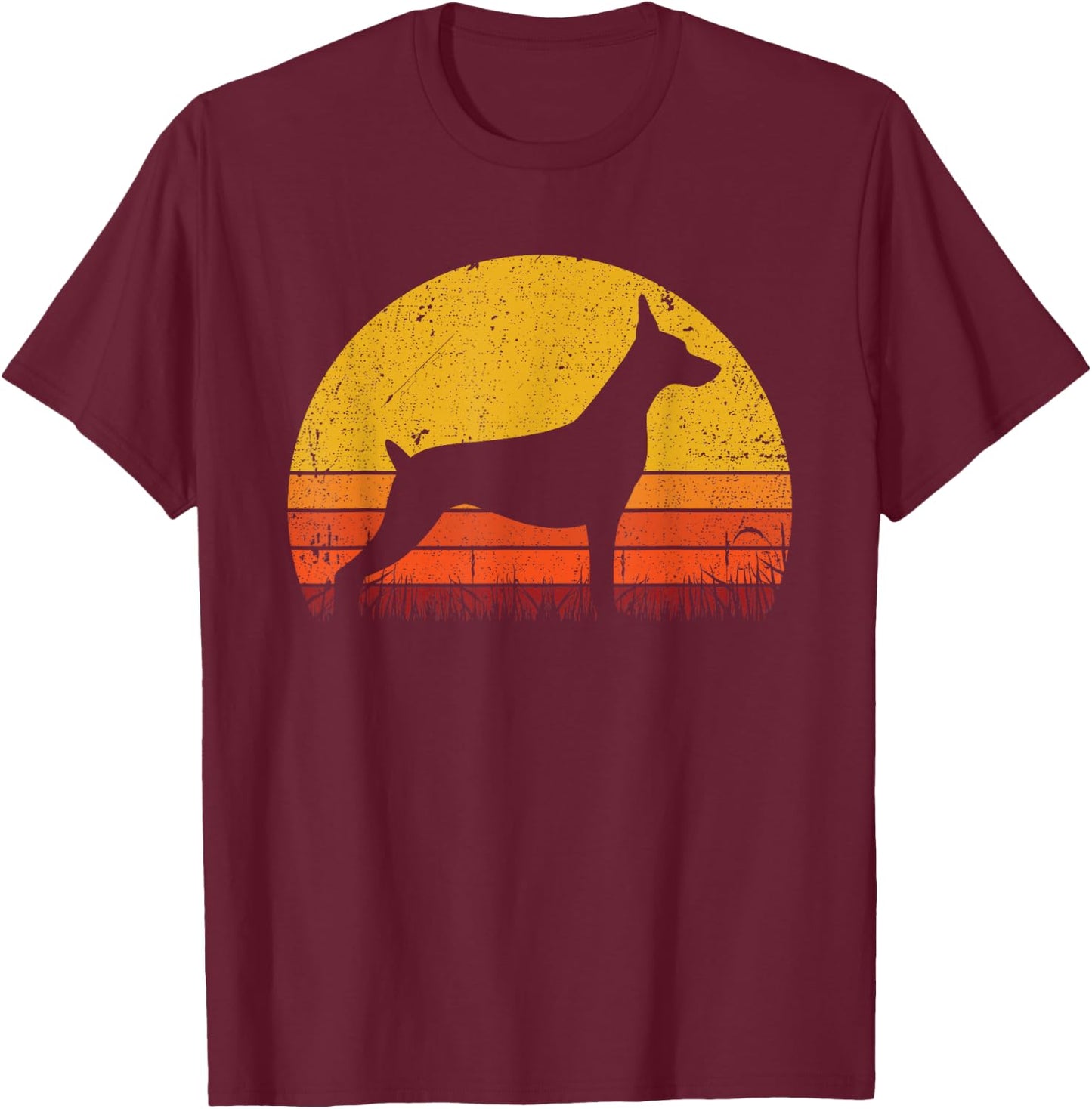 Retro Dobermann Shirt Dog Mom Dog Dad Vintage Doberman T-Shirt - T-Shirt | Maroon