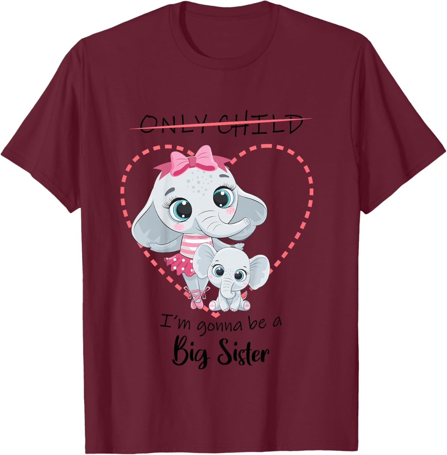 I'm gonna be a Big Sister 2026 Pregnancy Announcement T-Shirt - T-Shirt | Maroon
