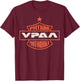Ural Motorcycle Offroad Cyrillic T-Shirt - T-Shirt | Maroon