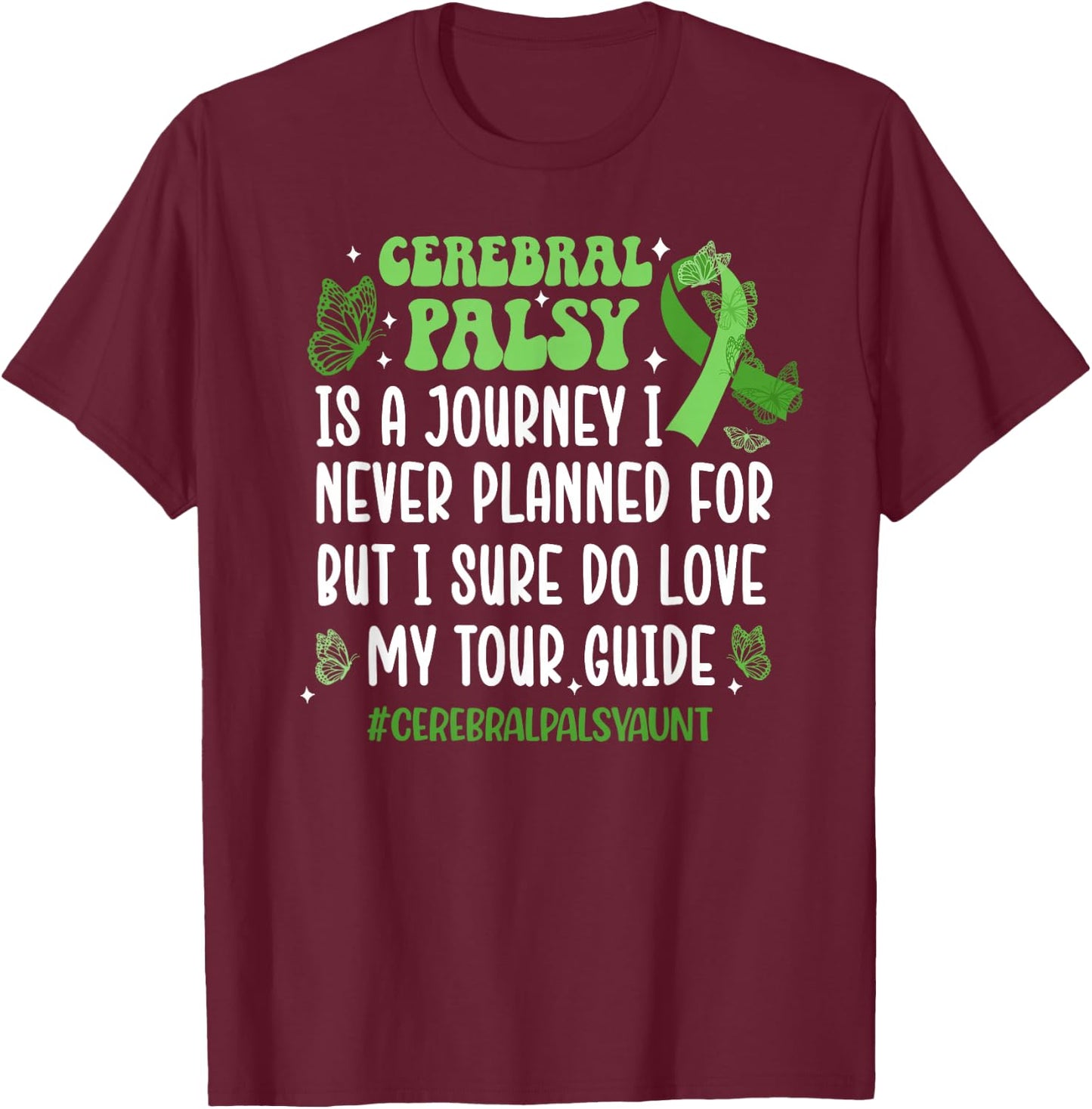 Cerebral Palsy Aunt Of A Cerebral Palsy Warrior Aunt T-Shirt - T-Shirt | Maroon