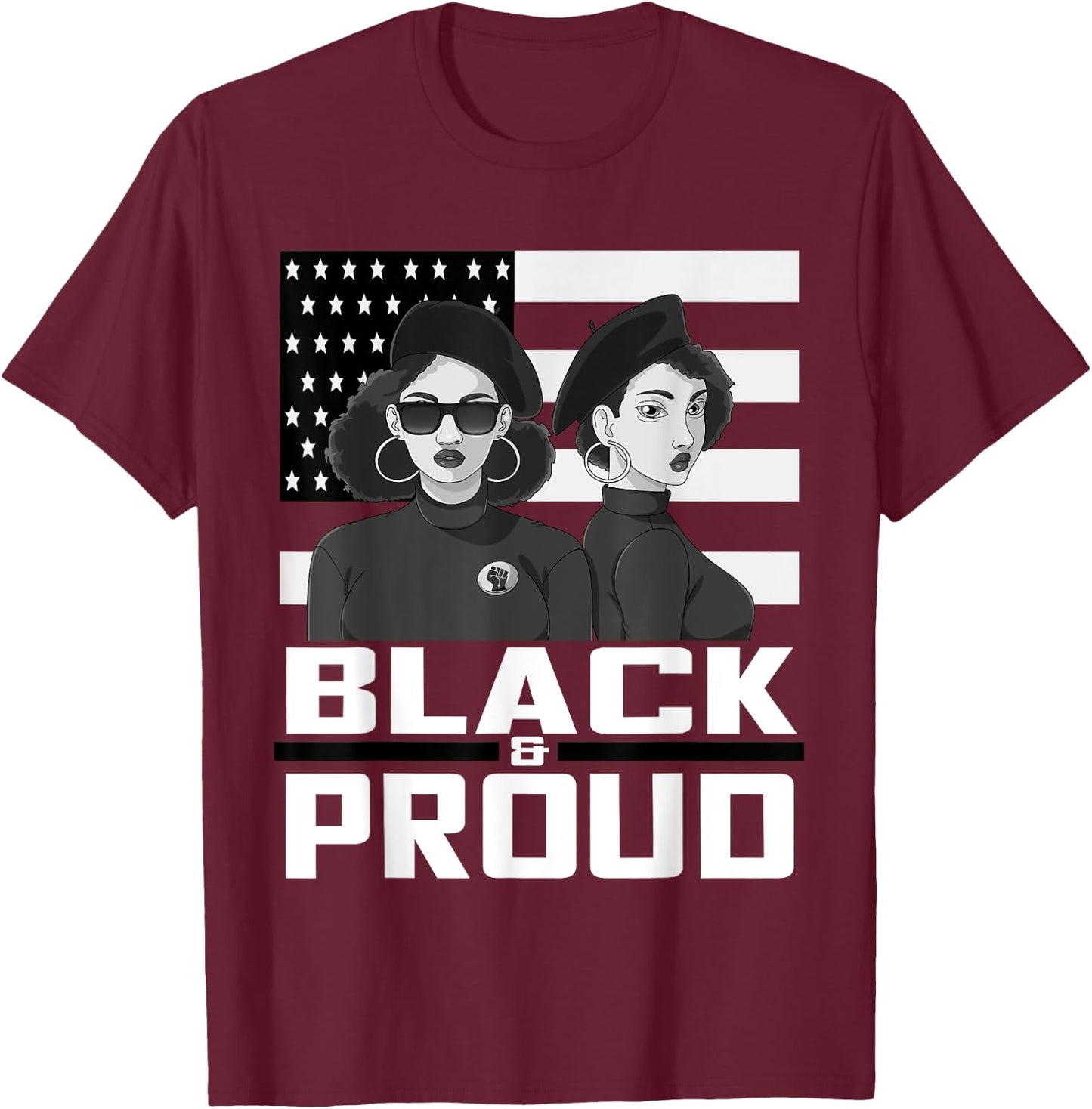 Black and Proud Panther Party 1966 Afro American T-Shirt - T-Shirt | Maroon