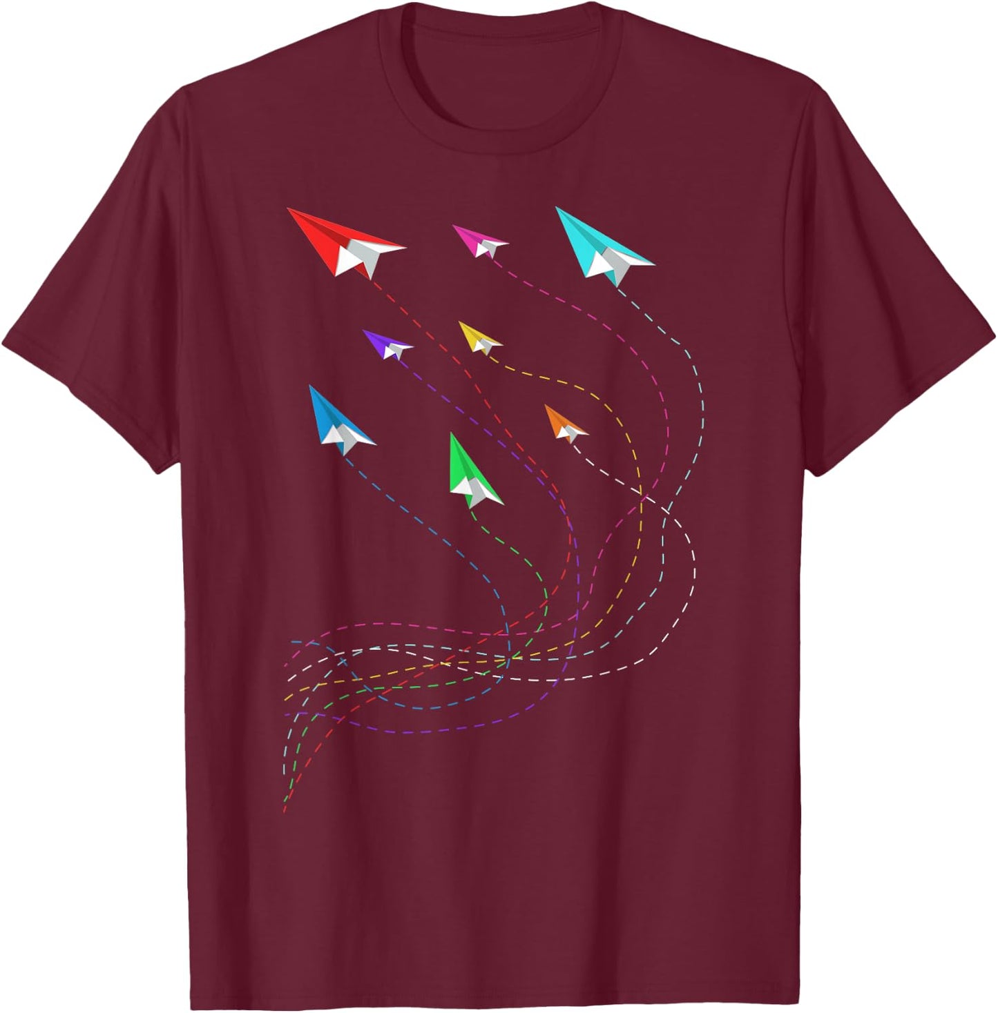 Paper Plane Men's Boys Paper Plane Pilot T-Shirt - T-Shirt | Maroon