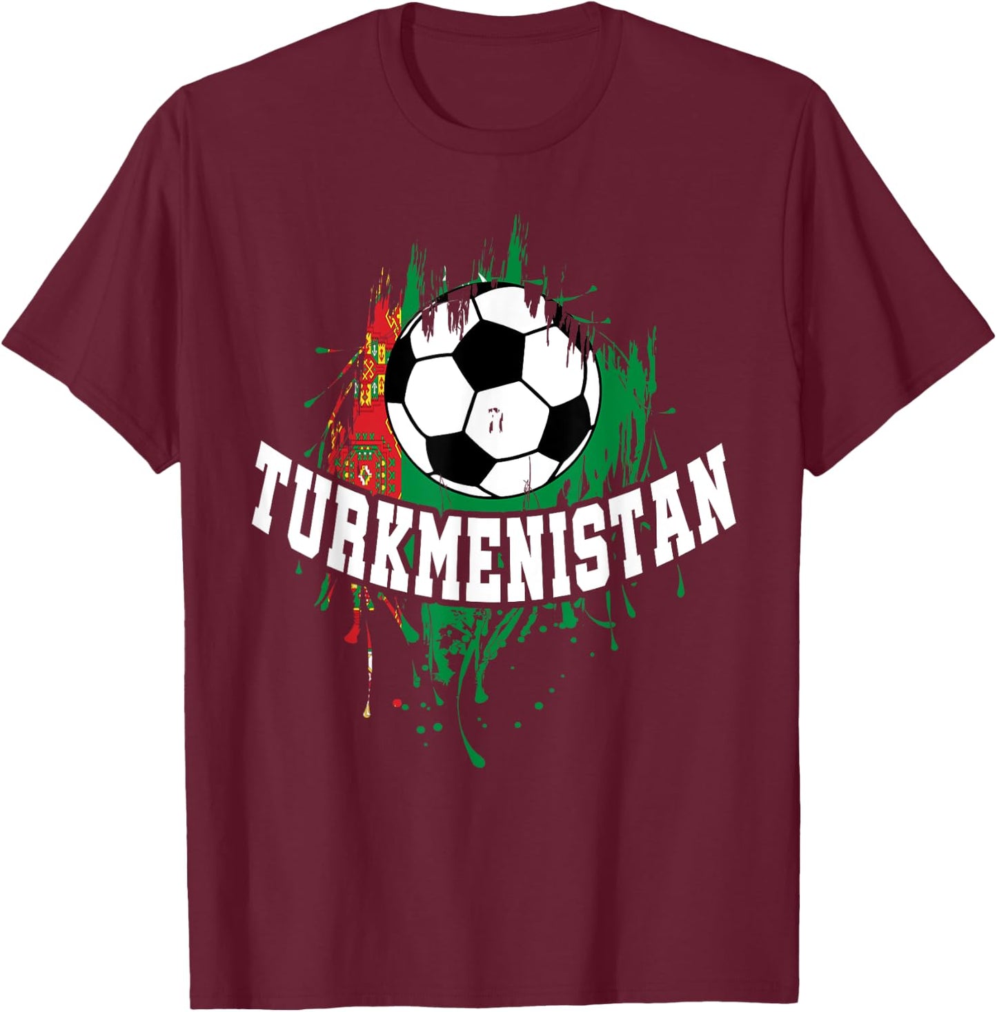Turkmenistan Soccer Turkmenistan Football Turkmen Futbol T-Shirt - T-Shirt | Maroon