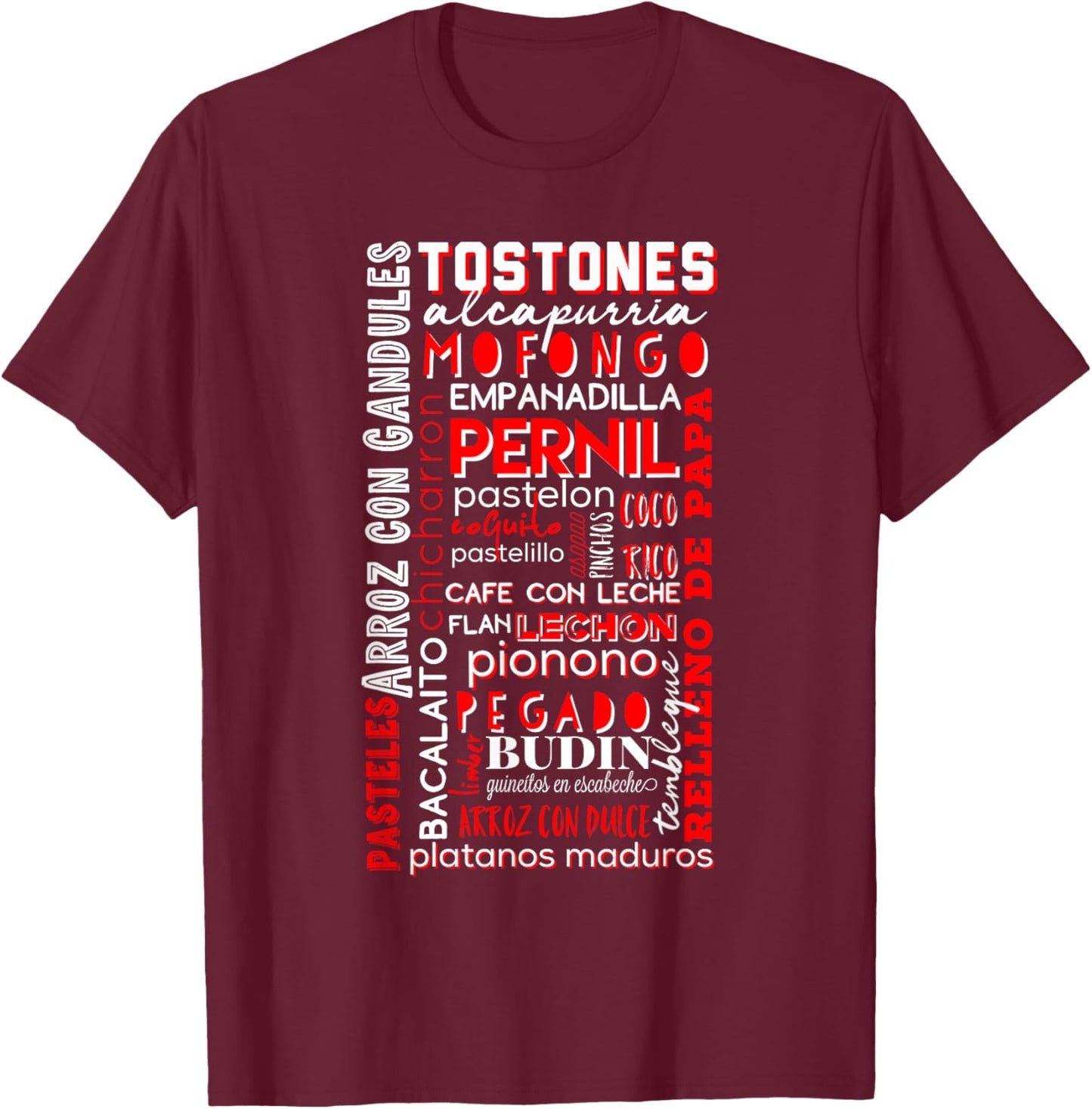 Puerto Rican Food Puerto Rico Foodie Chef Boricua Lechón T-Shirt - T-Shirt | Maroon