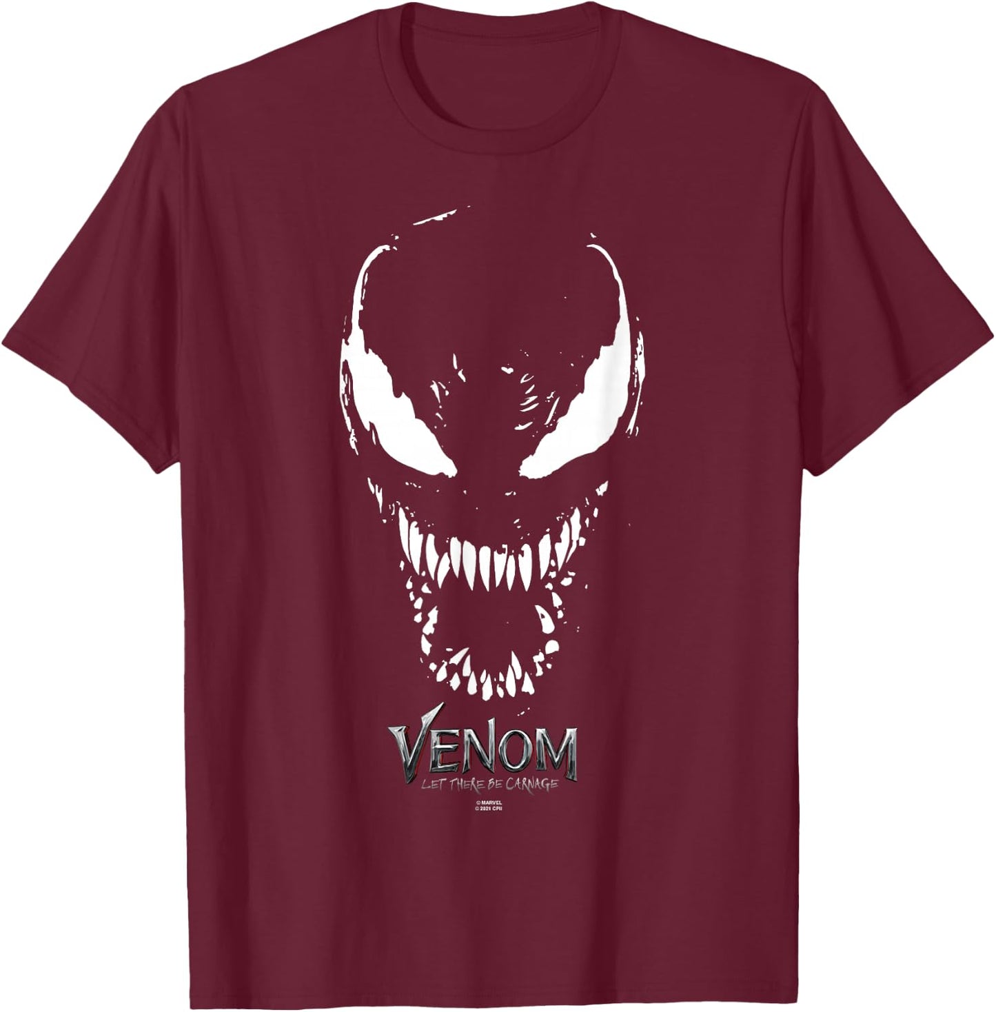 Marvel Venom: Let There Be Carnage Big Face Venom T-Shirt - T-Shirt | Maroon