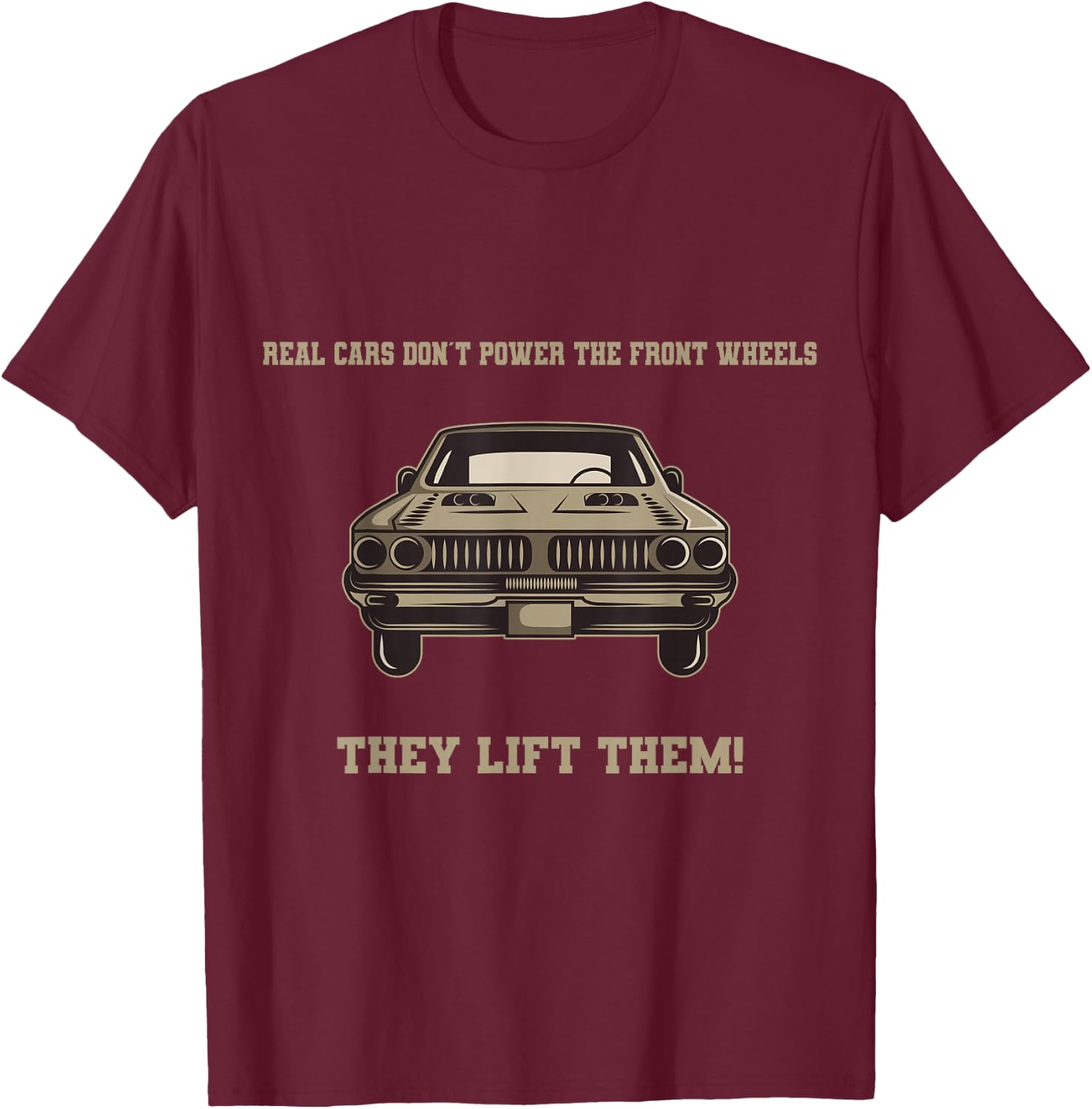 Funny Classic Muscle Car Men Vintage Car Gift T-Shirt - T-Shirt | Maroon