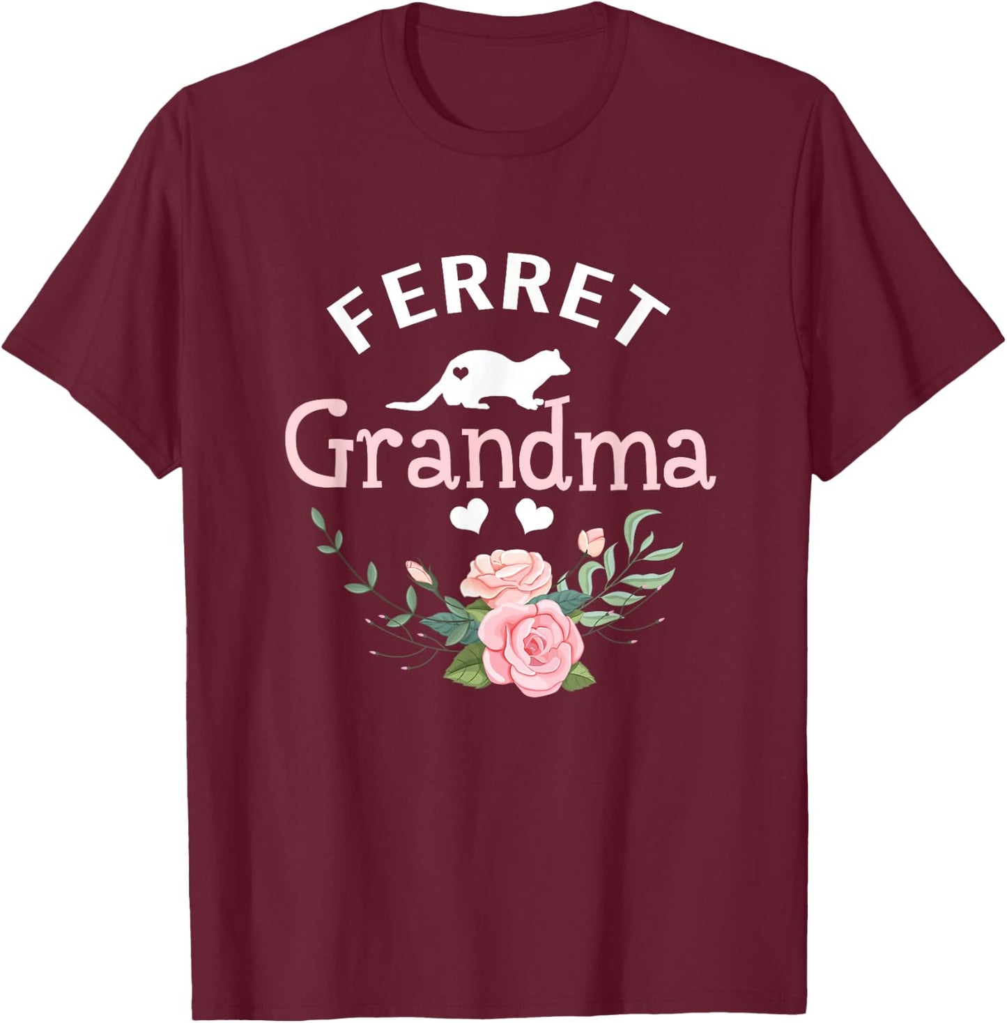 Ferret Grandma Gifts Mom Ferret Pet Lover Christmas T-Shirt - T-Shirt | Maroon