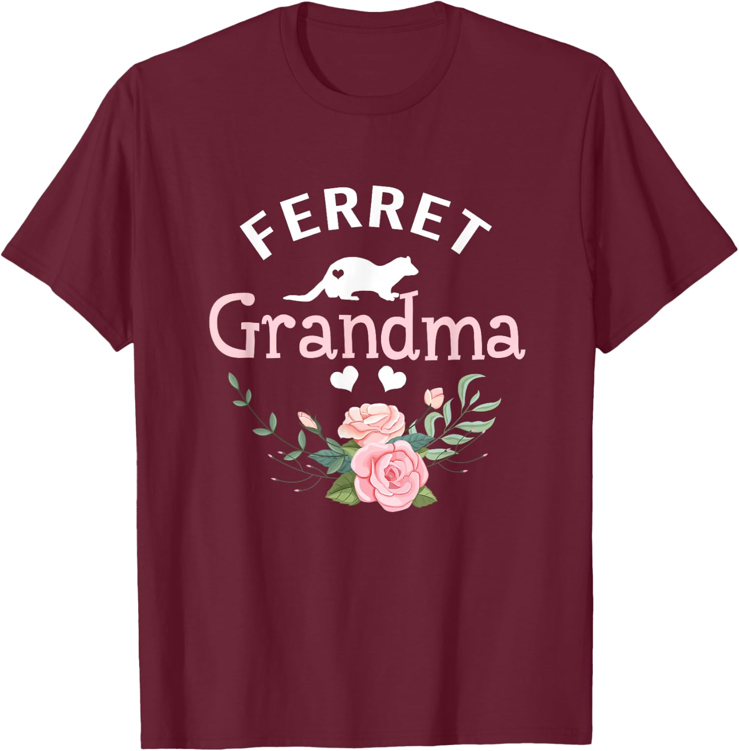 Ferret Grandma Gifts Mom Ferret Pet Lover Christmas T-Shirt - T-Shirt | Maroon