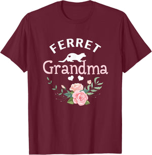 Ferret Grandma Gifts Mom Ferret Pet Lover Christmas T-Shirt - T-Shirt | Maroon