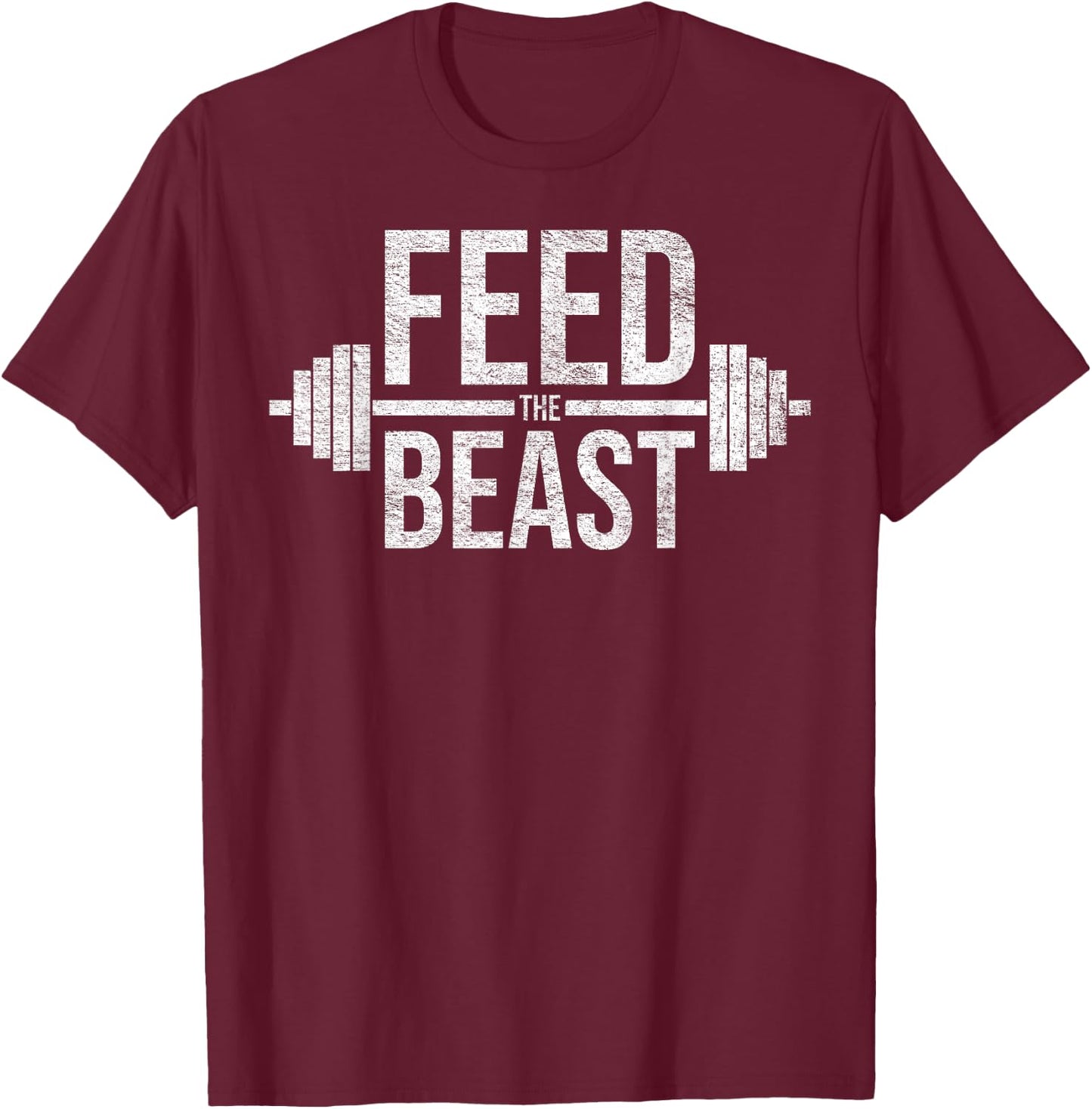 Feed the Beast Mass Gain Muscle Building Gym Workout T-Shirt - T-Shirt | Maroon