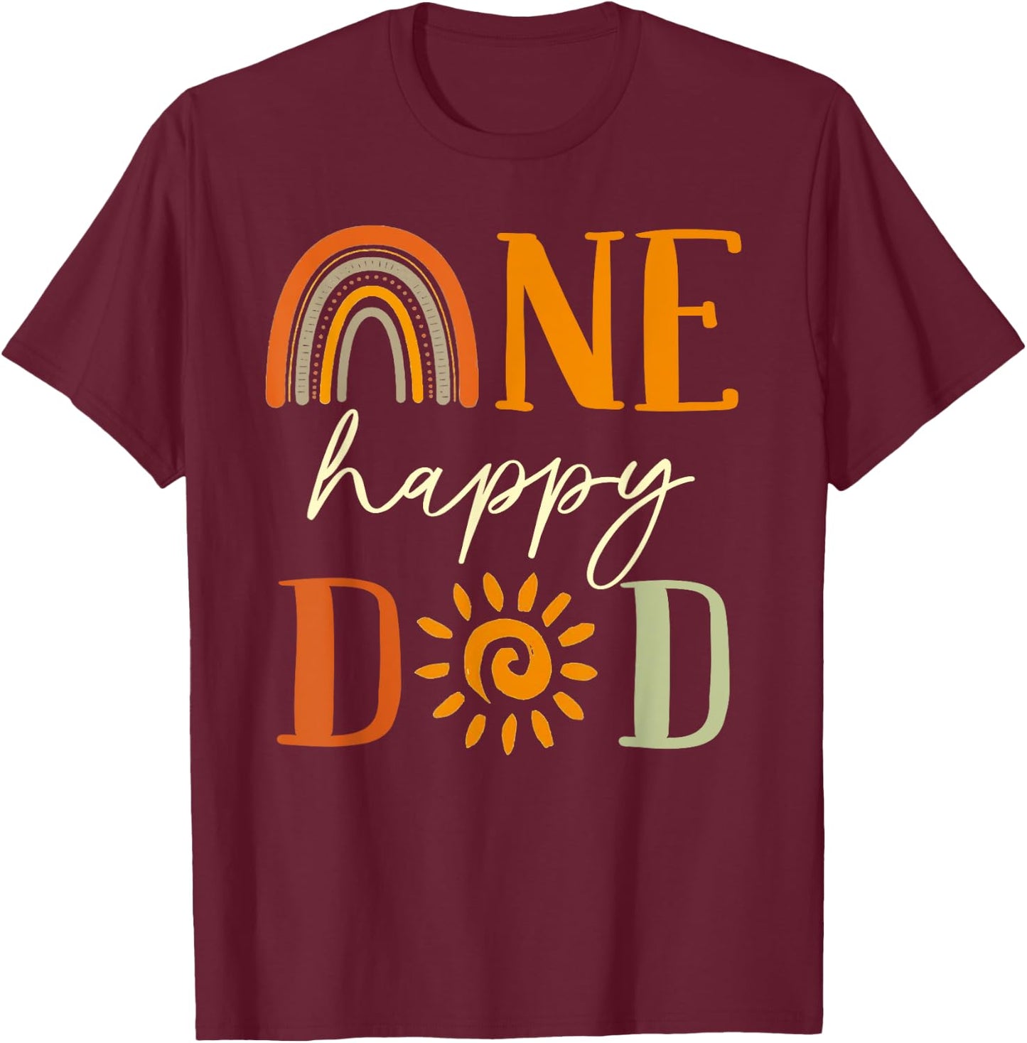 One Happy Dad of The Birthday First Trip Around the Sun T-Shirt - T-Shirt | Maroon