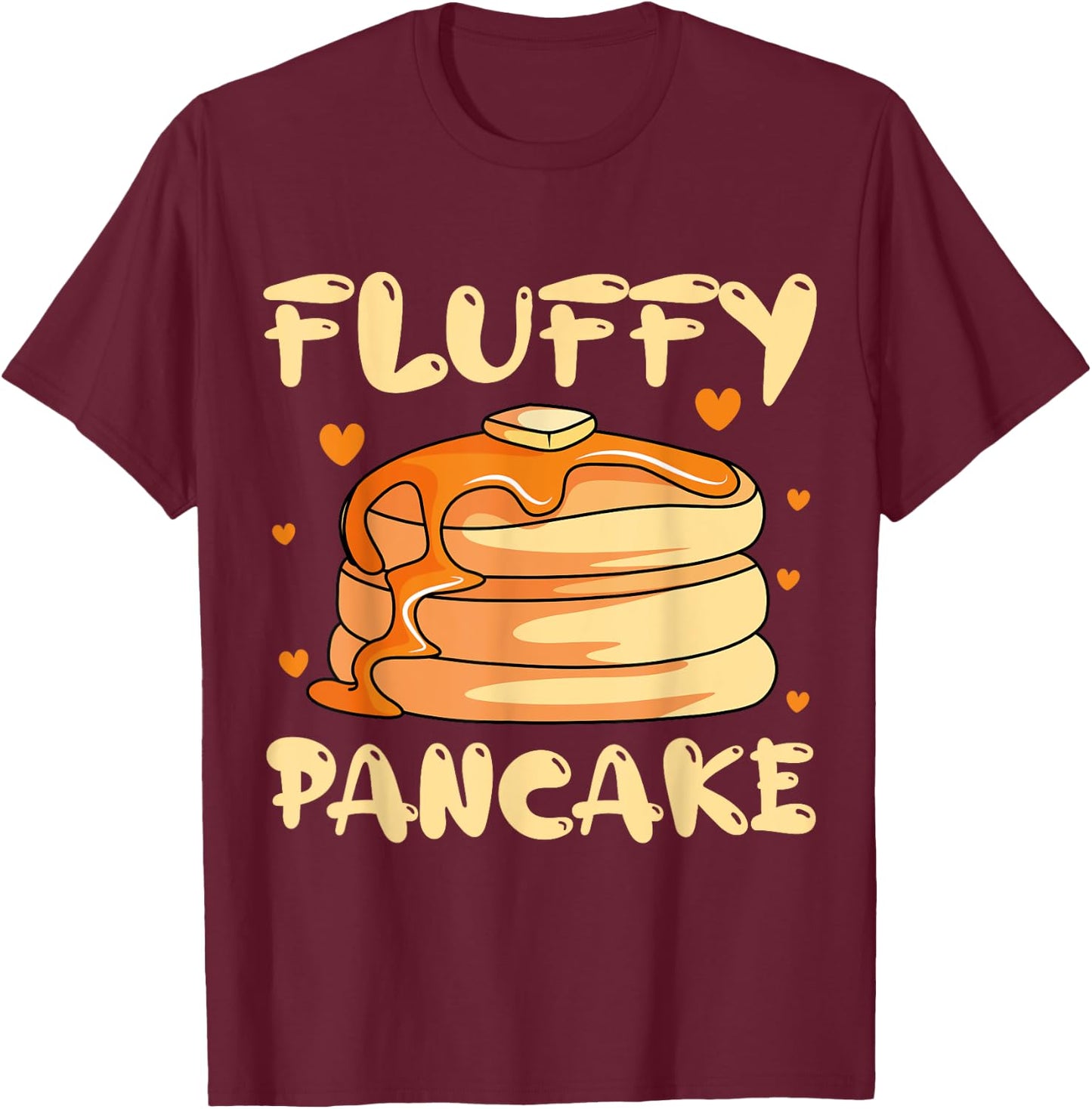 Pancakes Syrup Waffle Breakfast Hotcake Flapjack Food T-Shirt - T-Shirt | Maroon
