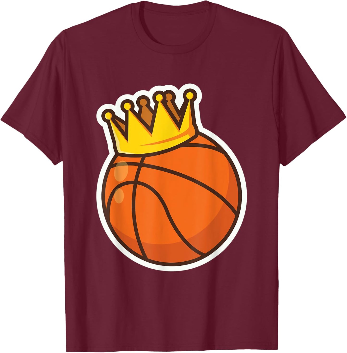 Basketball King Crown for Basketball Player T-Shirt - T-Shirt | Maroon