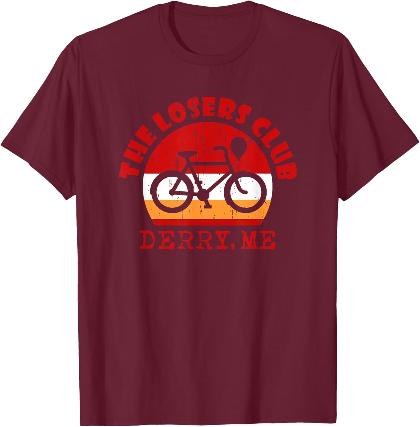 The Losers Club Vintage Bike Distressed Design T-Shirt - T-Shirt | Maroon