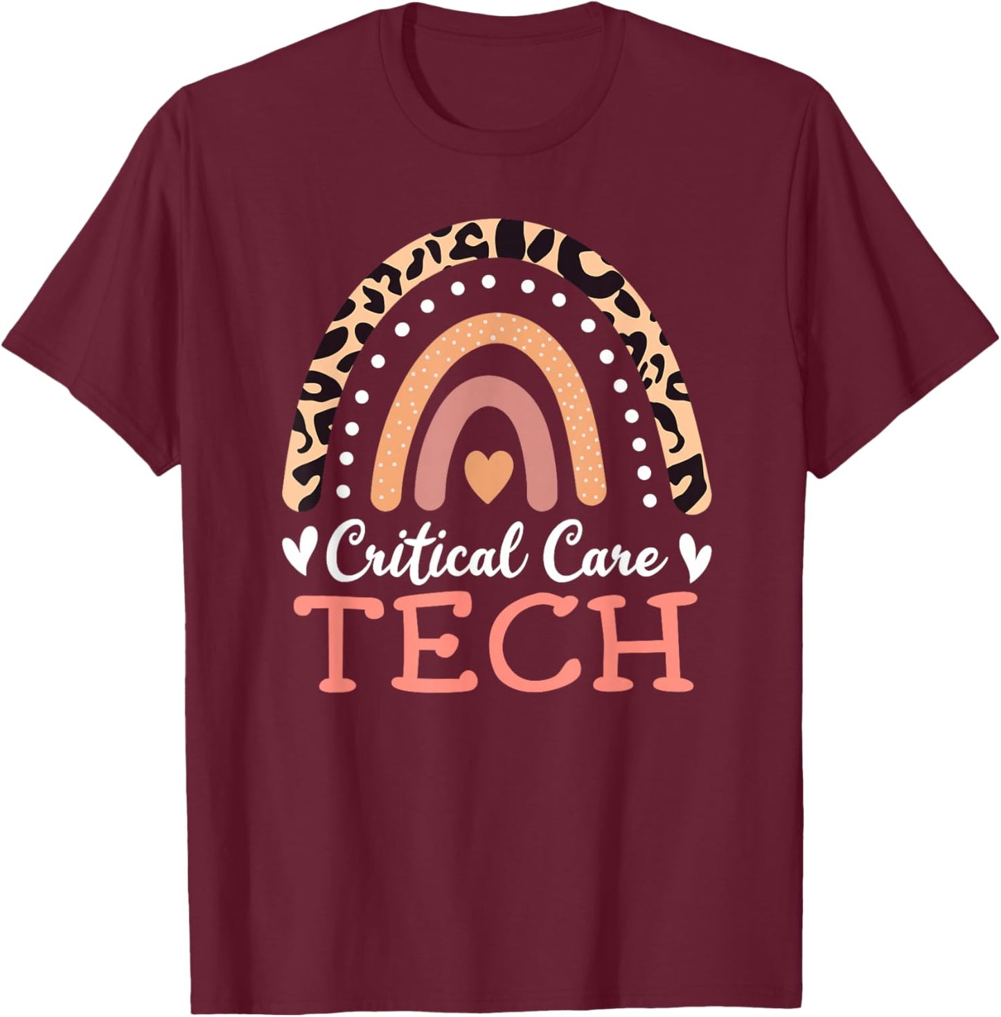 Critical Care Tech Rainbow EMT Emergency Medical Technician T-Shirt - T-Shirt | Maroon