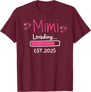 Mimi Loading 2025 Bar Girl Pink New Baby Shower Party Future T-Shirt - T-Shirt | Maroon