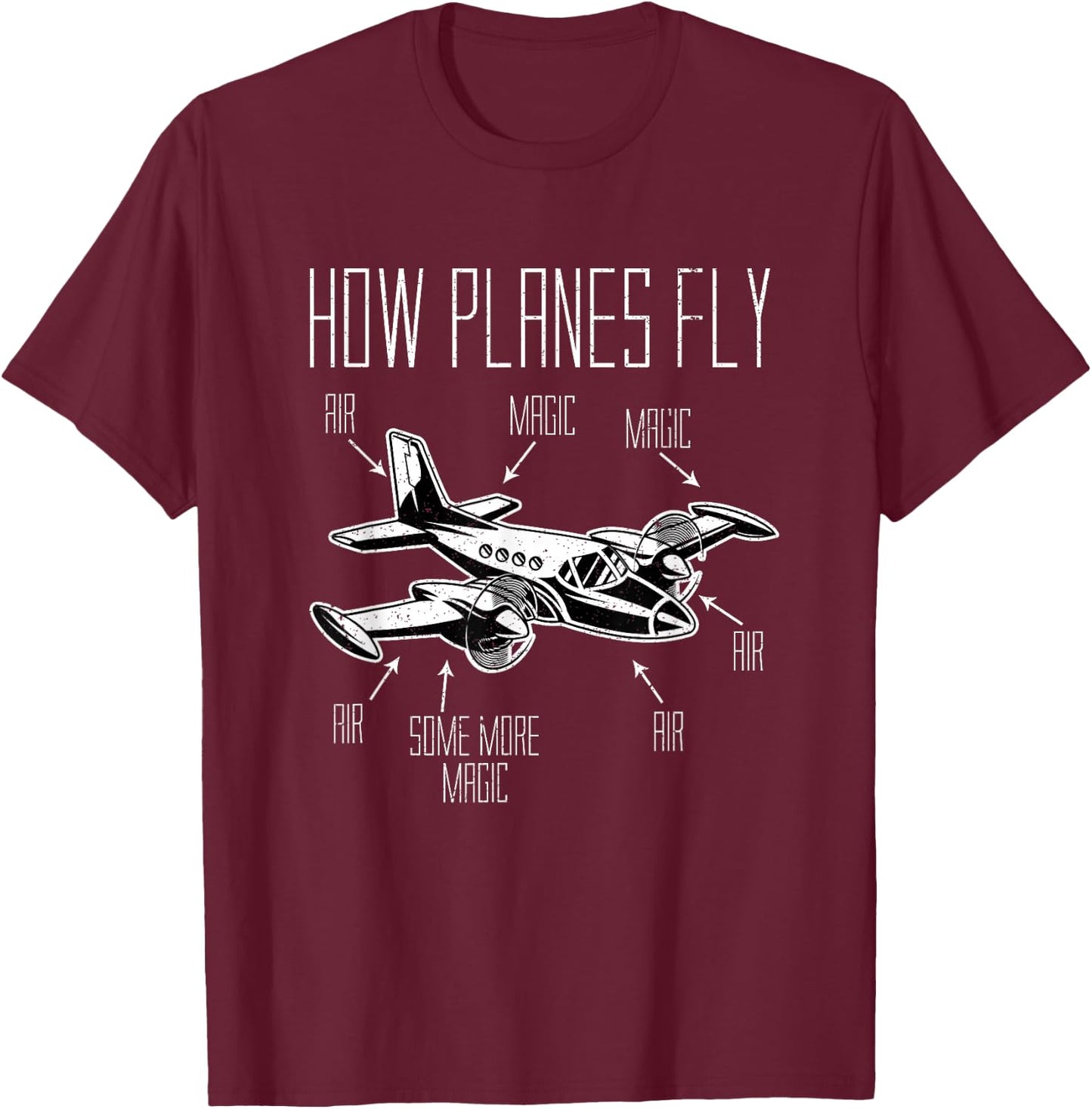 Funny Airport Gift Pilot T-Shirt - T-Shirt | Maroon