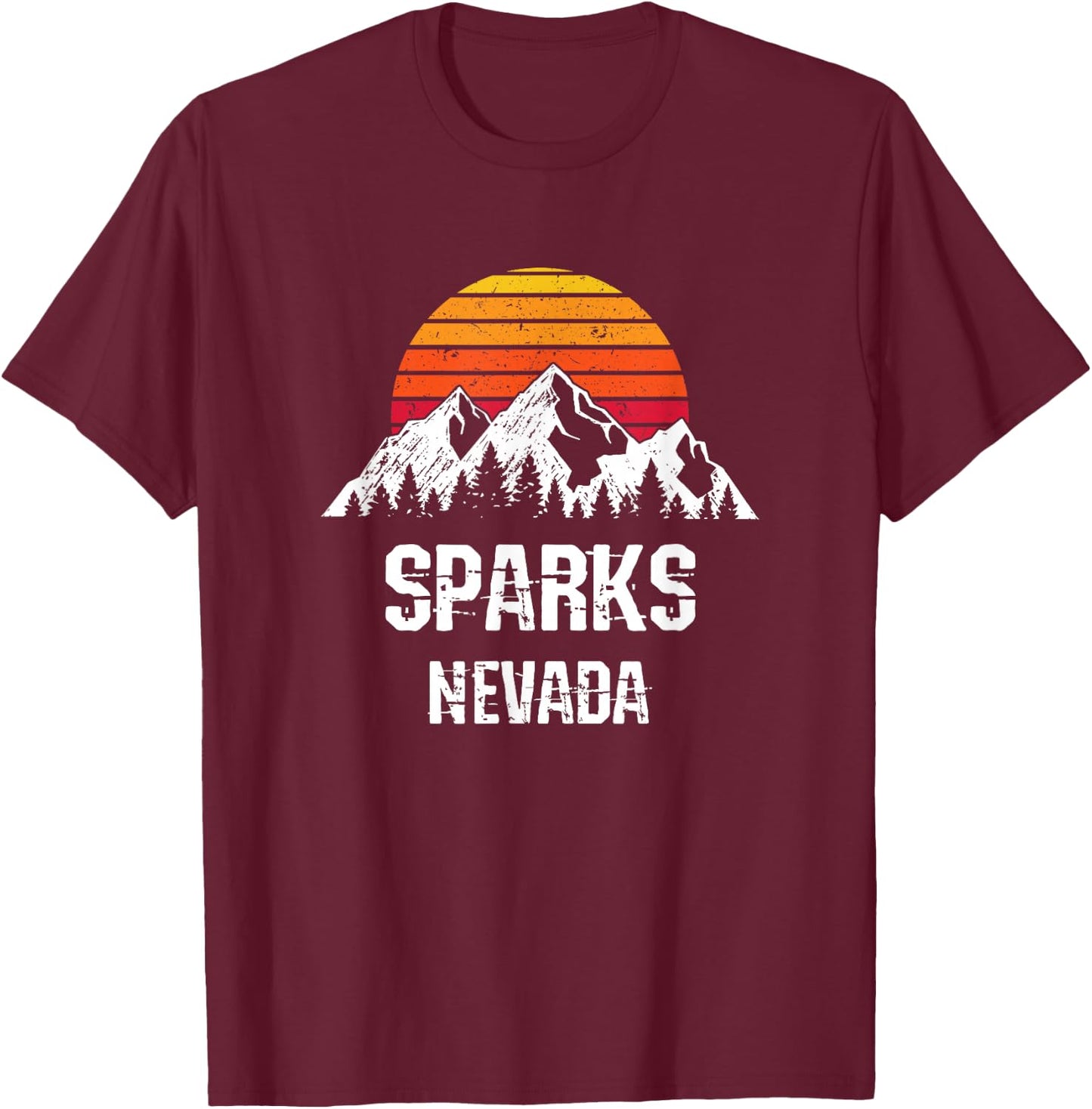 Sparks Nevada Distressed Retro Gift T-Shirt - T-Shirt | Maroon