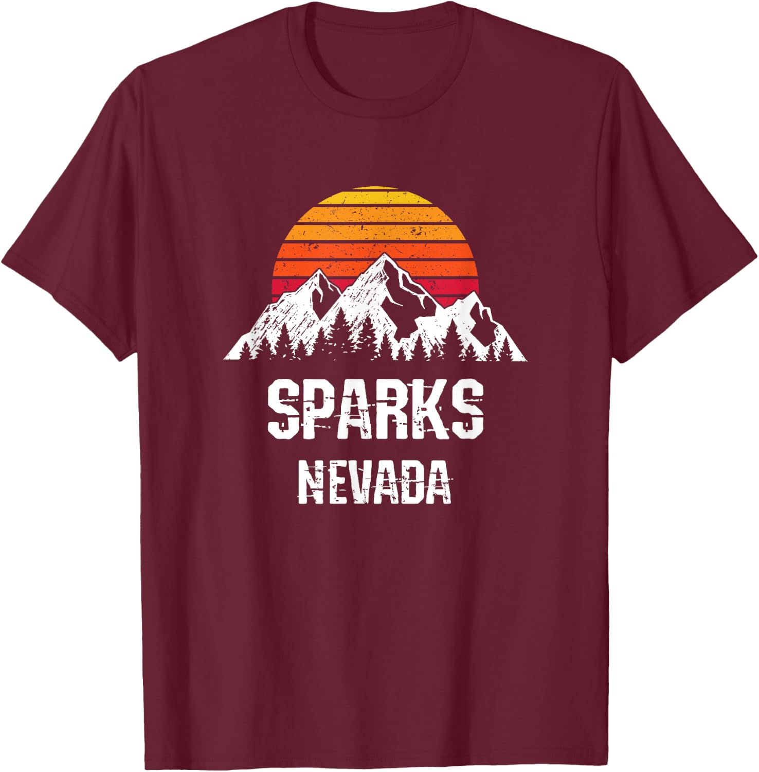 Sparks Nevada Distressed Retro Gift T-Shirt - T-Shirt | Maroon