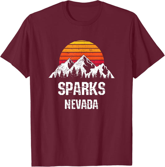 Sparks Nevada Distressed Retro Gift T-Shirt - T-Shirt | Maroon