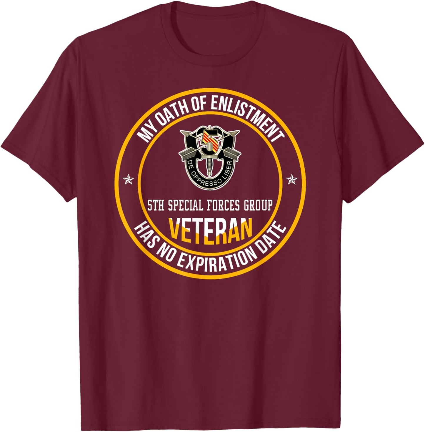5th Special Forces Group Veteran My Oath Of Enlistment Xmas T-Shirt - T-Shirt | Maroon