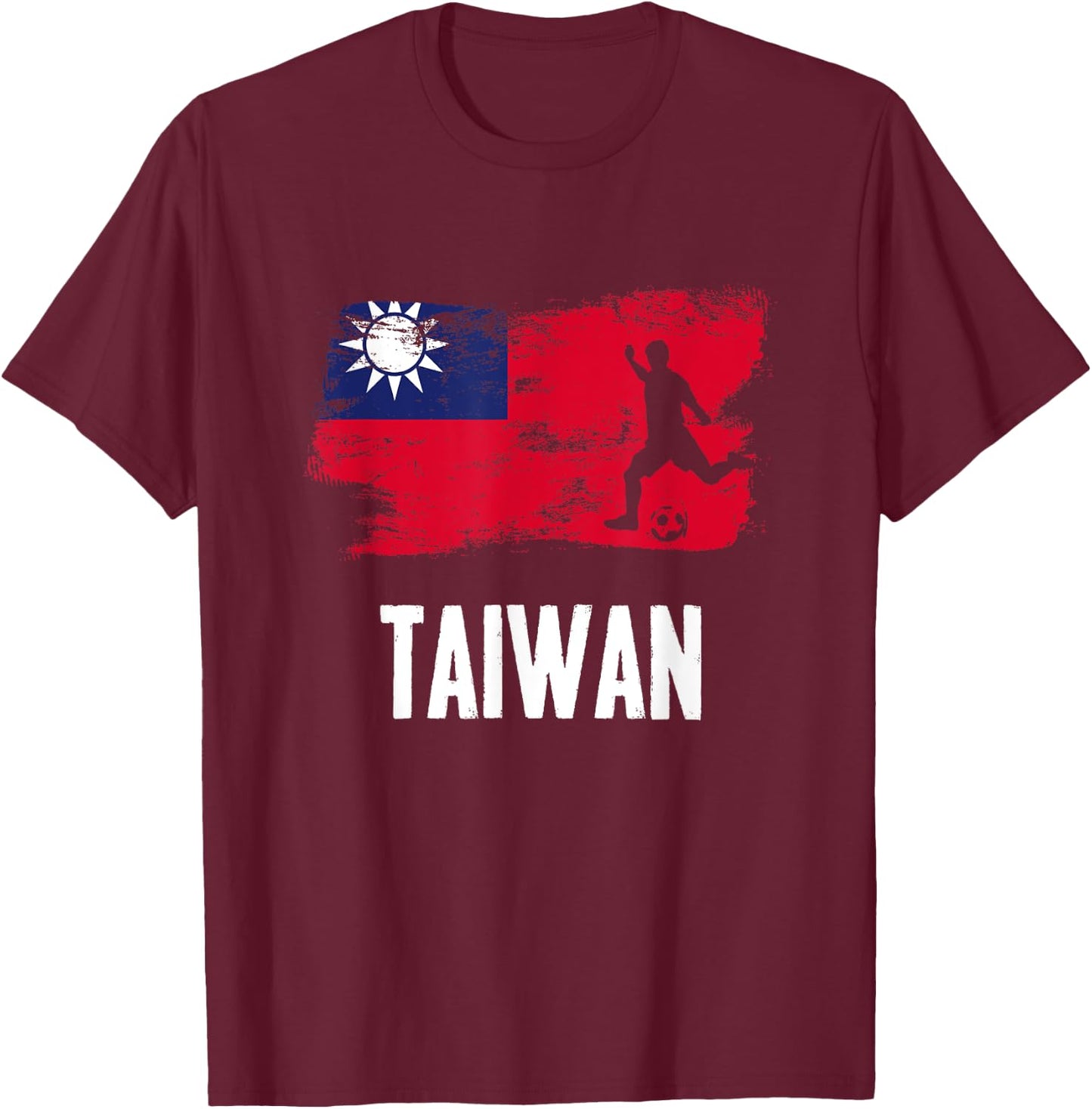 Taiwan Flag Jersey Taiwanese Soccer Team Taiwanese T-Shirt - T-Shirt | Maroon