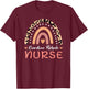 Cardiac Rehab Nurse Leopard Rainbow Appreciation Nursing RN T-Shirt - T-Shirt | Maroon