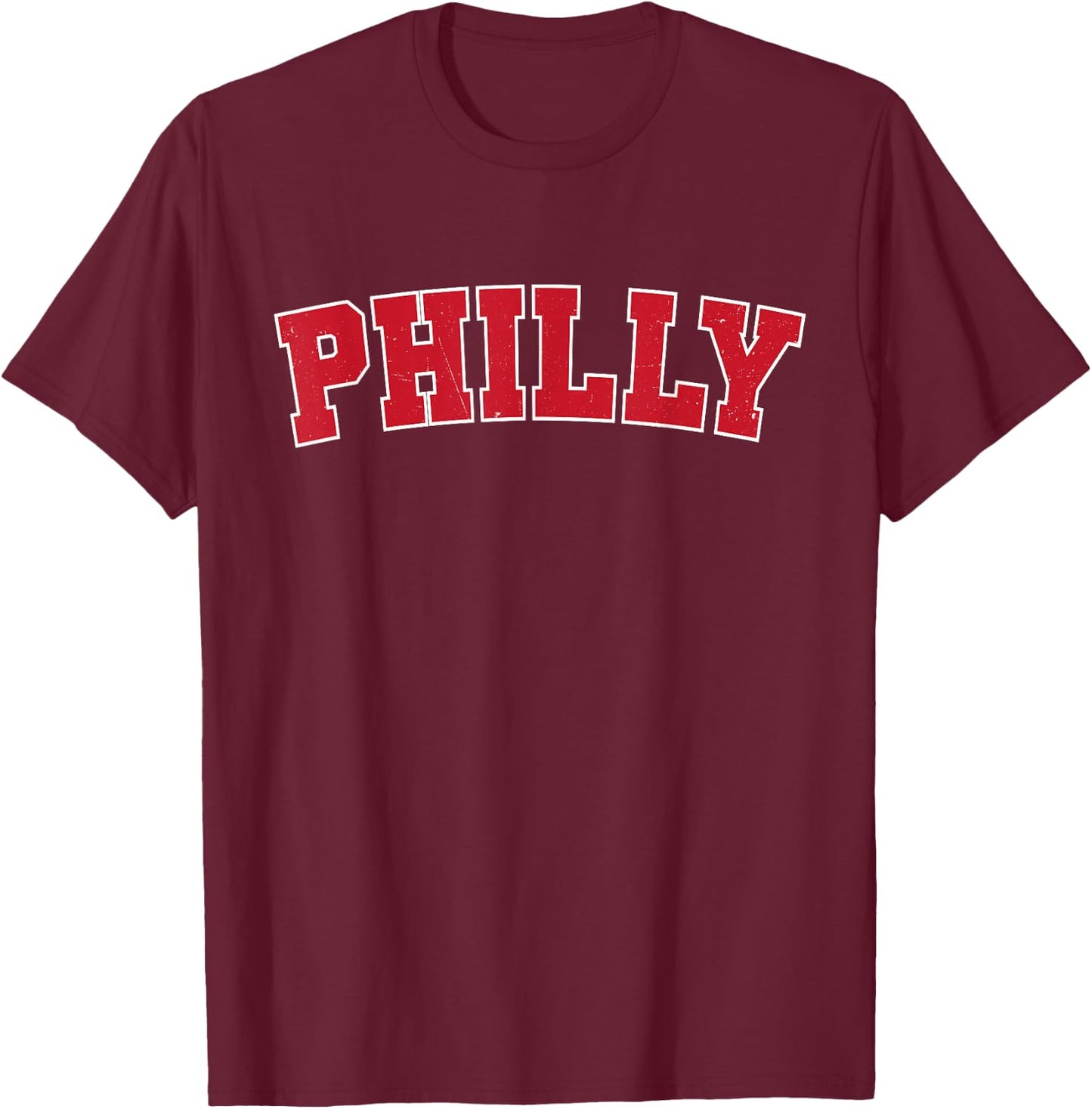 Vintage Philadelphia Distressed Philly Pennsylvania Apparel T-Shirt - T-Shirt | Maroon