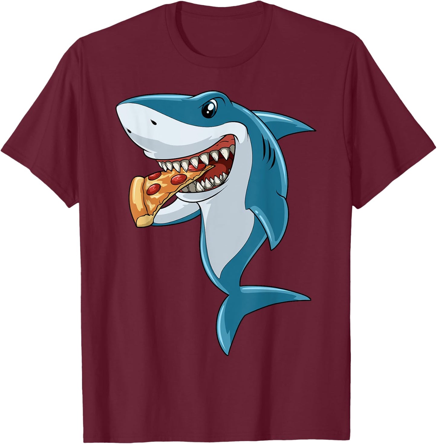 Shark Eating Pizza Shark Lovers Pizza Lovers T-Shirt - T-Shirt | Maroon