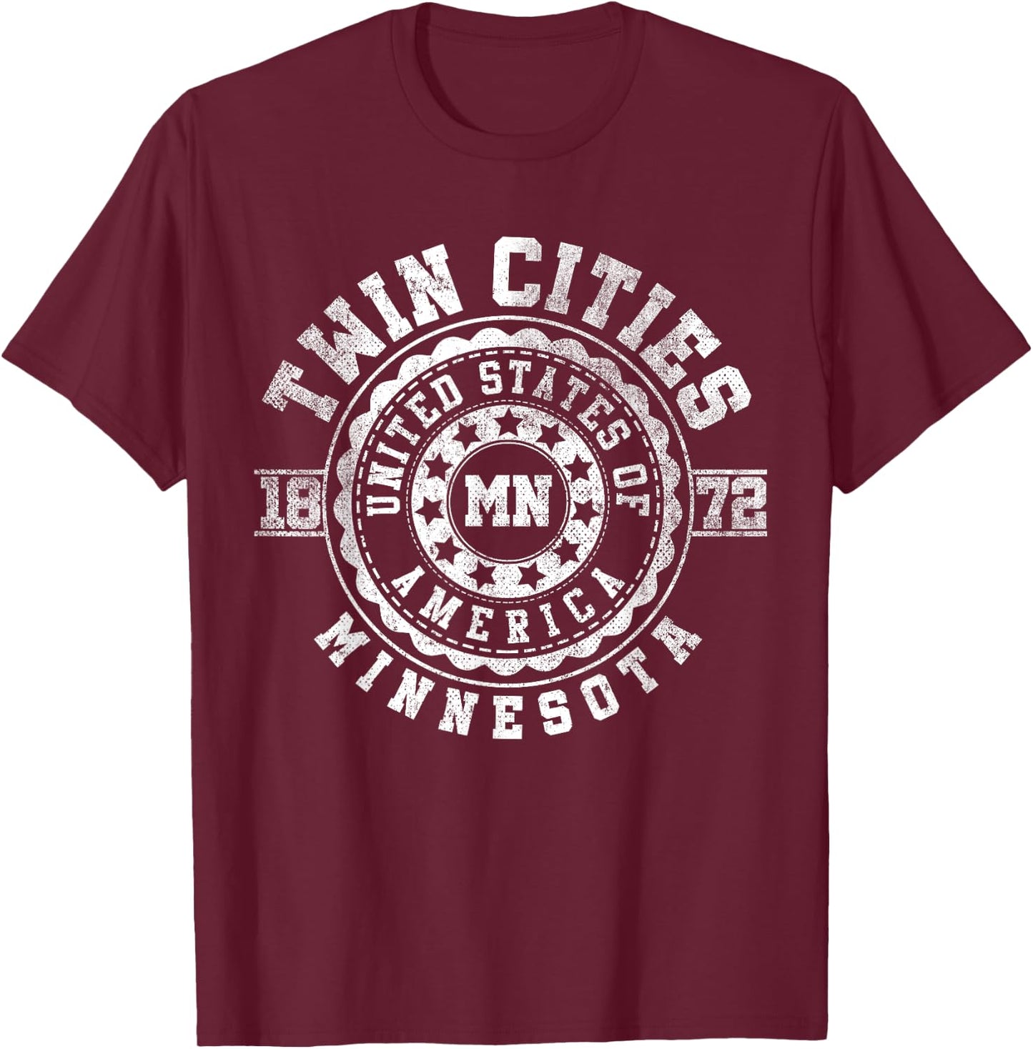 Twin Cities MN | Minnesota | Vintage City Apparels T-Shirt - T-Shirt | Maroon