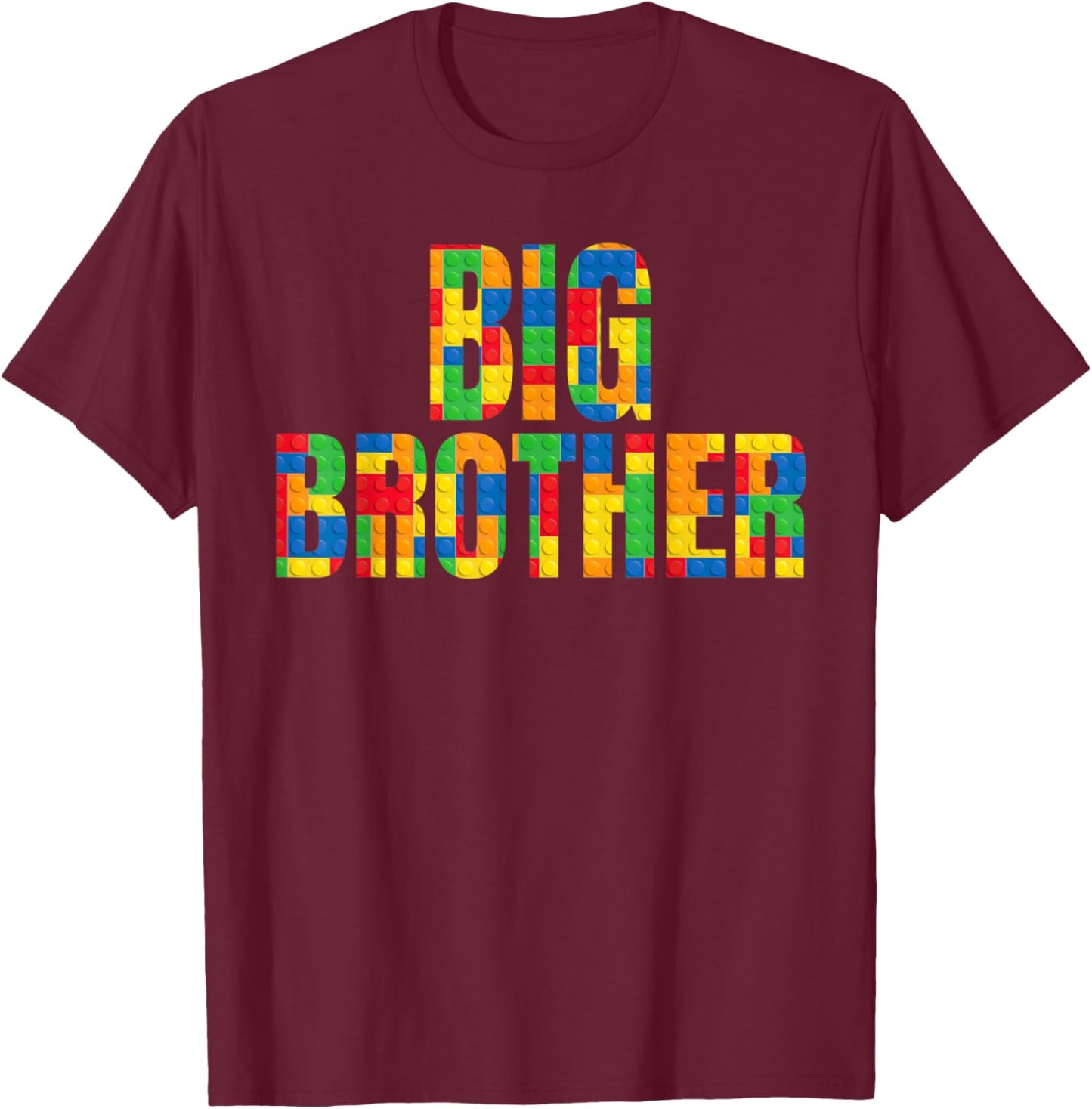 Big Brother Brick Master Builder Building Blocks Set Family T-Shirt - T-Shirt | Maroon