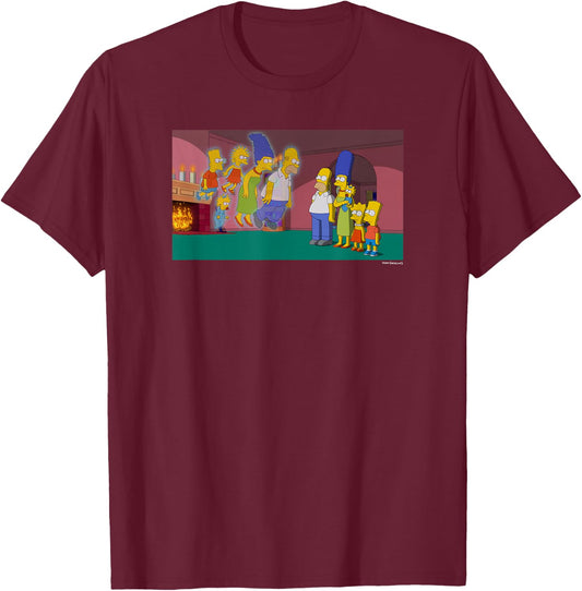 The Simpsons Treehouse Of Horror Halloween Ghost Family V-2 T-Shirt - T-Shirt | Maroon