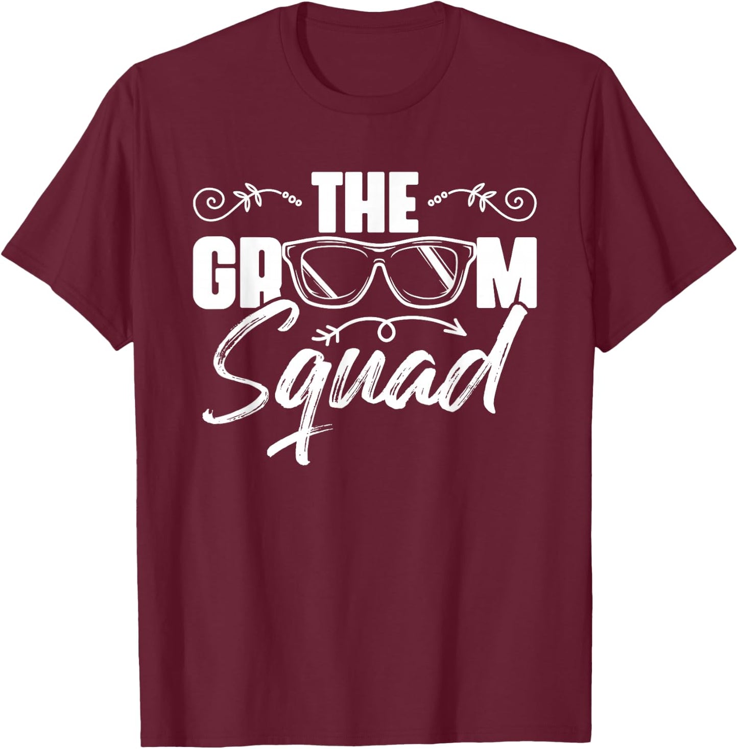 The Groom Squad Sunglasses Wedding Bachelor Party Groomsmen T-Shirt - T-Shirt | Maroon