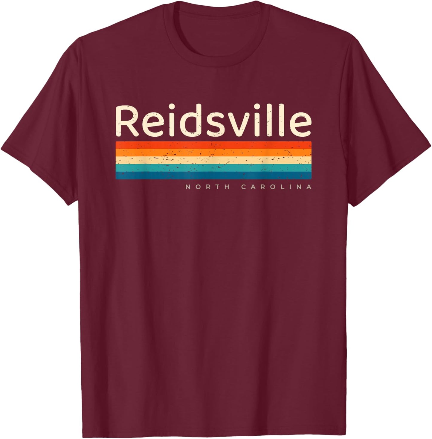 Reidsville NC North Carolina Retro Design T-Shirt - T-Shirt | Maroon