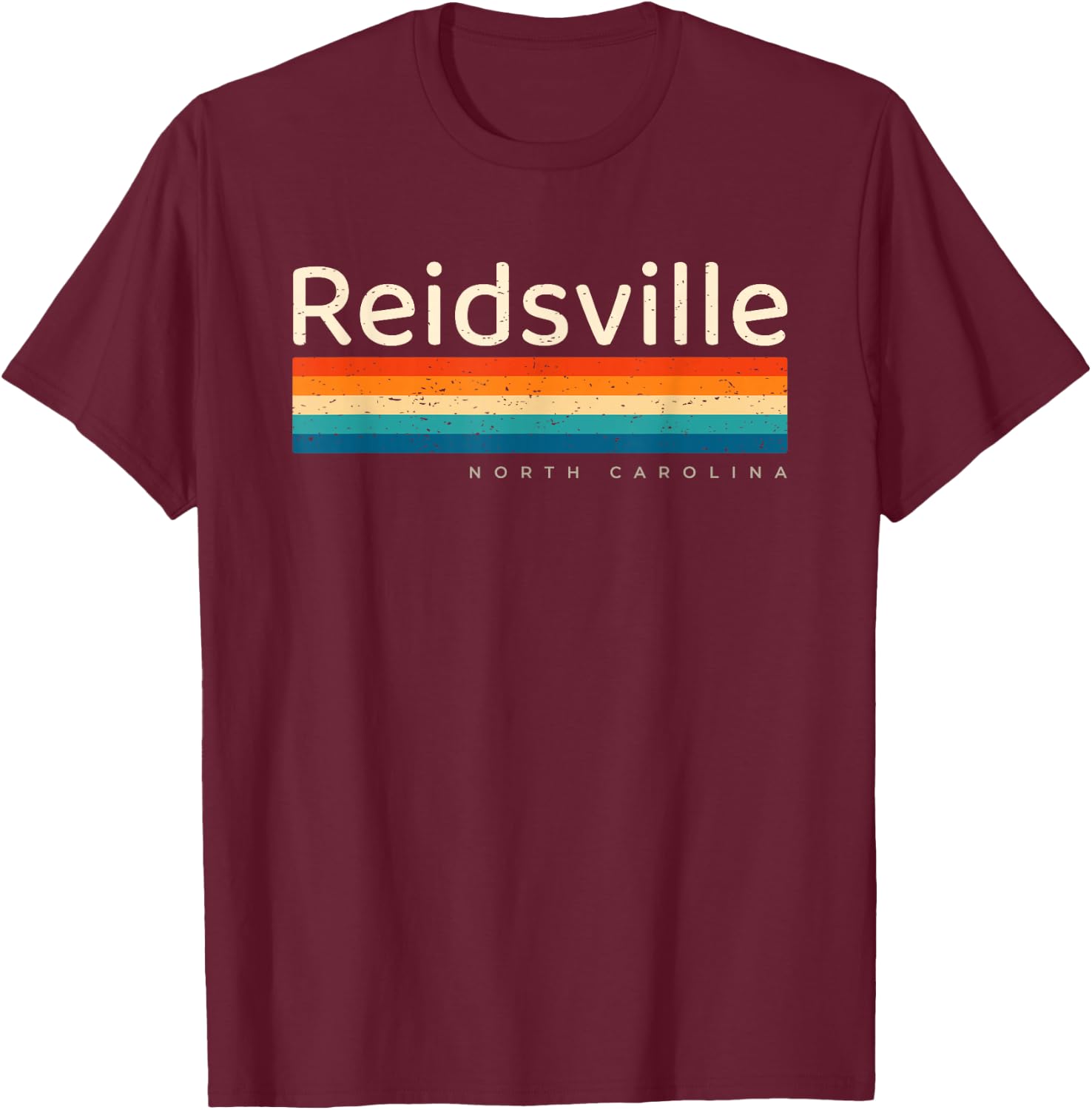 Reidsville NC North Carolina Retro Design T-Shirt - T-Shirt | Maroon