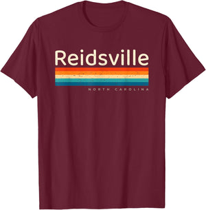 Reidsville NC North Carolina Retro Design T-Shirt - T-Shirt | Maroon