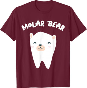 Molar Bear Dentist Dental Care T-Shirt - T-Shirt | Maroon