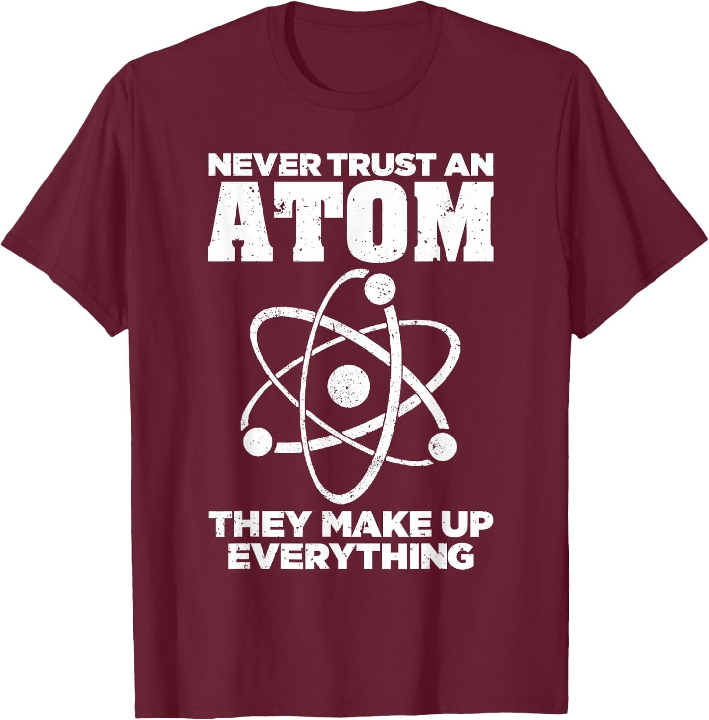Funny Atom Art Men Women Stem Molecule Chemistry Teacher T-Shirt - T-Shirt | Maroon