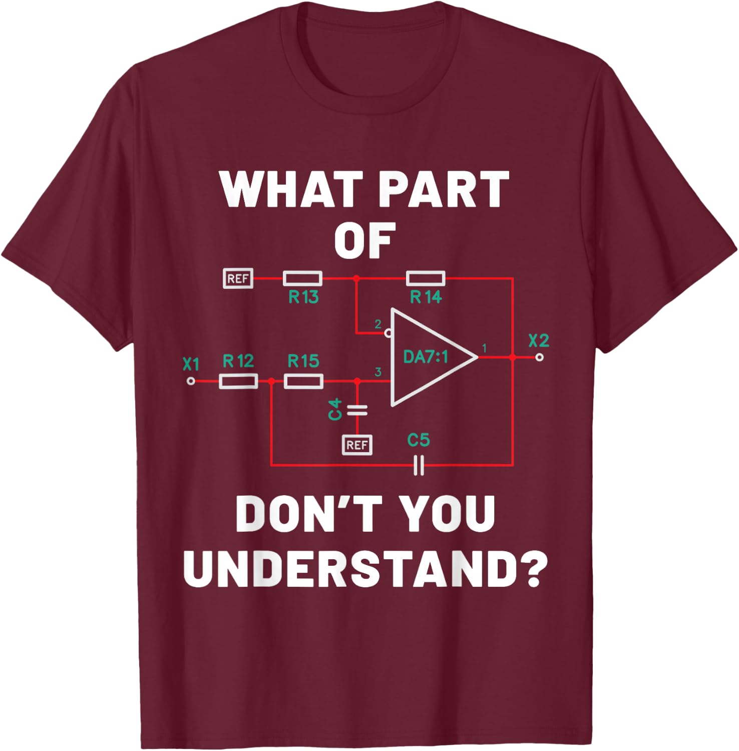 Electronic diagram Electrical engineer funny Gift T-Shirt - T-Shirt | Maroon